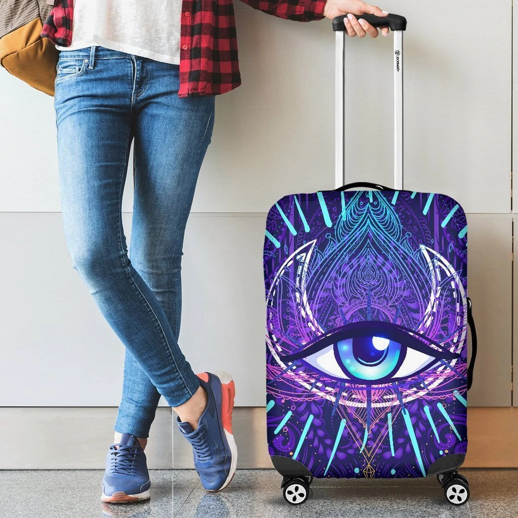 Third Eye Moon Mandala Luggage Cover Suitcase Protector