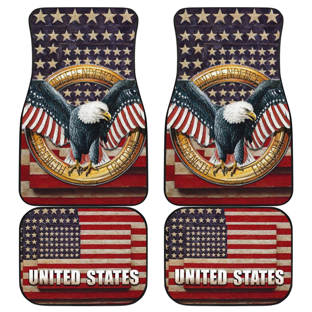 US Independence Day Eagle Service With Pride US Flag Car Floor Mats Car Accessories