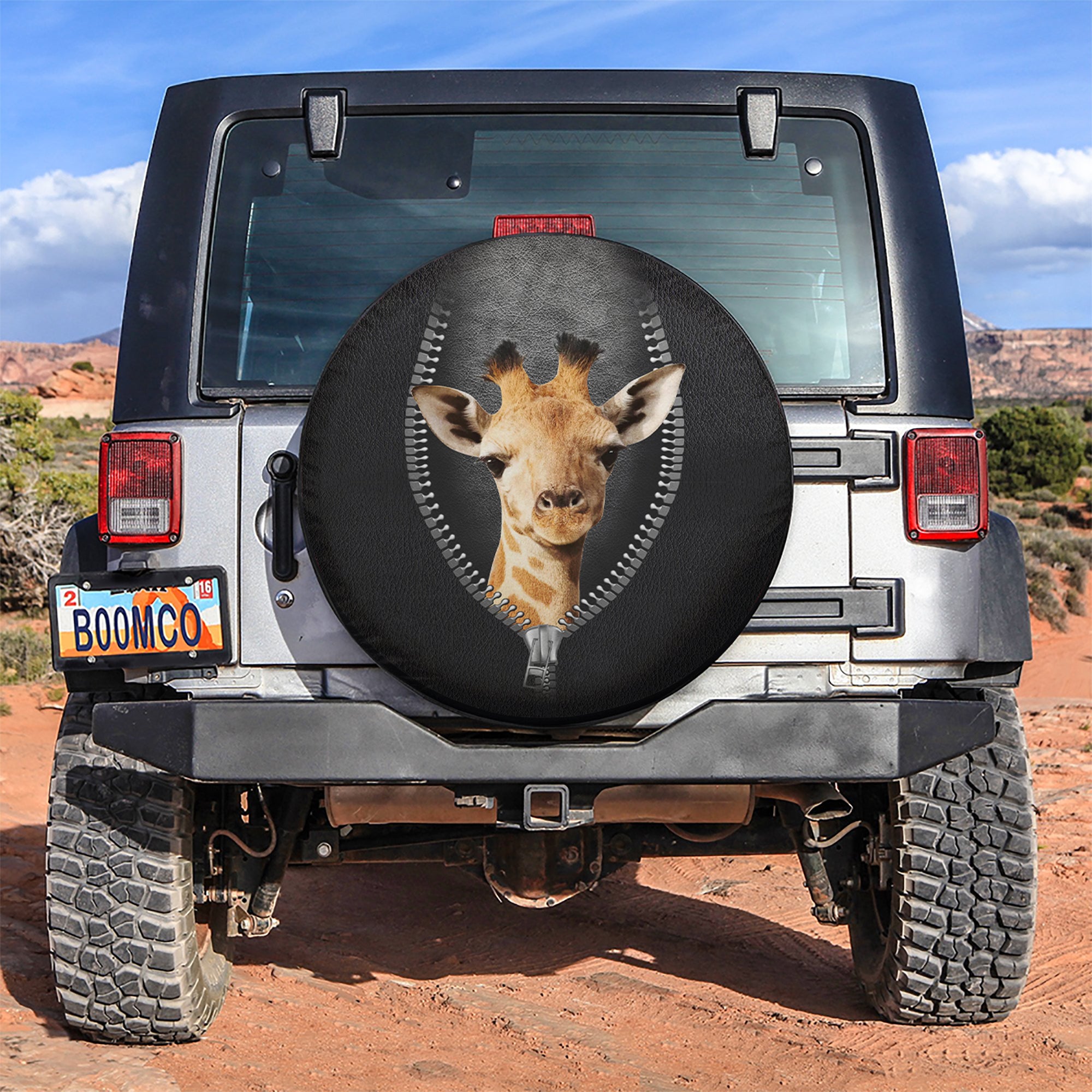 Giraffe Zipper 3D Car Spare Tire Covers Gift For Campers Nearkii