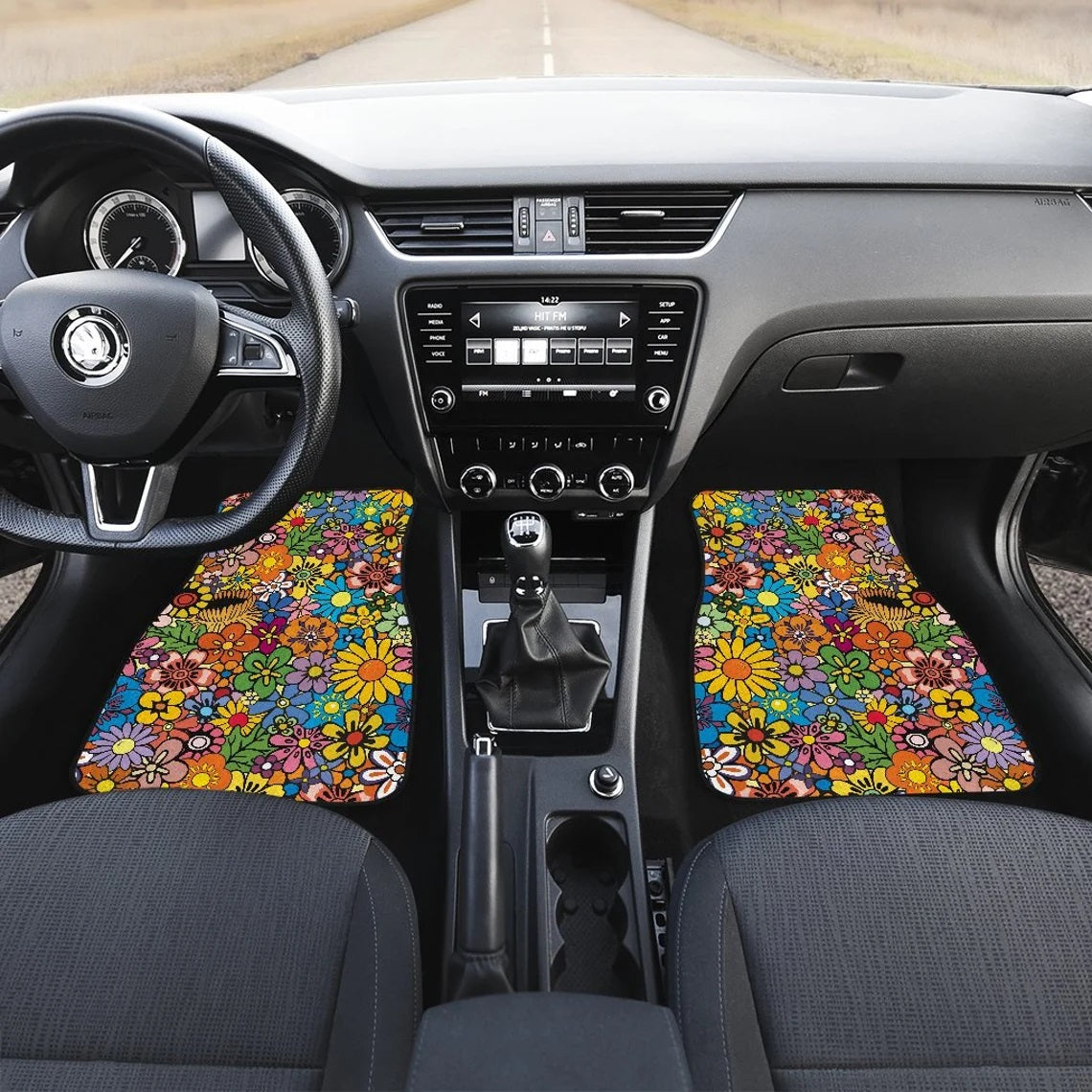 Colorful Flowers Hippie Car Floor Mats Car Accessories