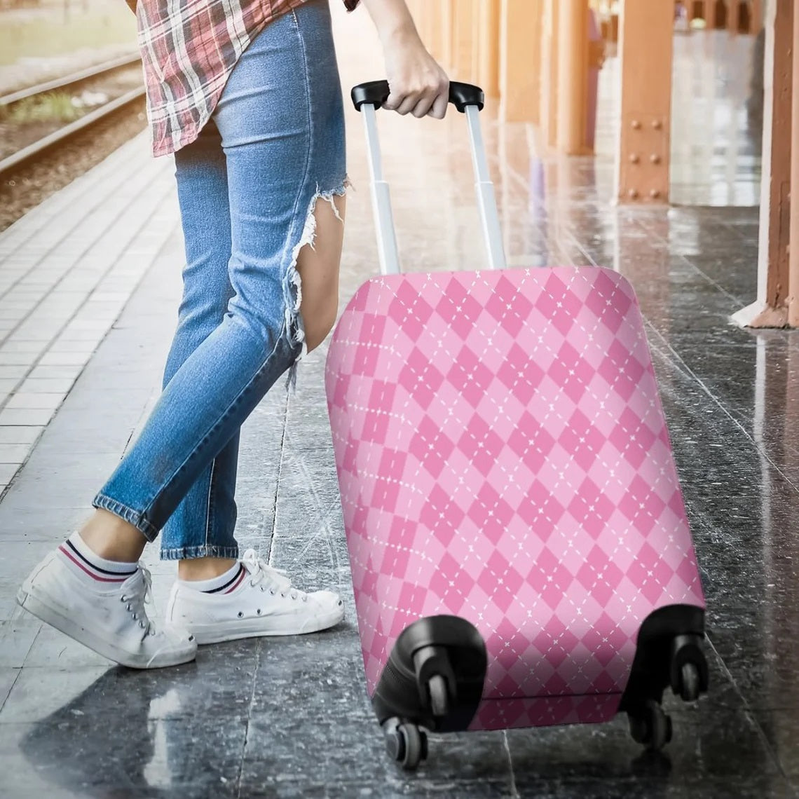 Pink Luggage Cover Suitcase Protector