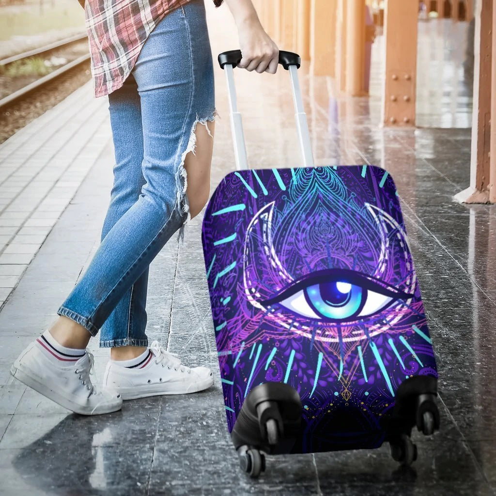Third Eye Moon Mandala Luggage Cover Suitcase Protector