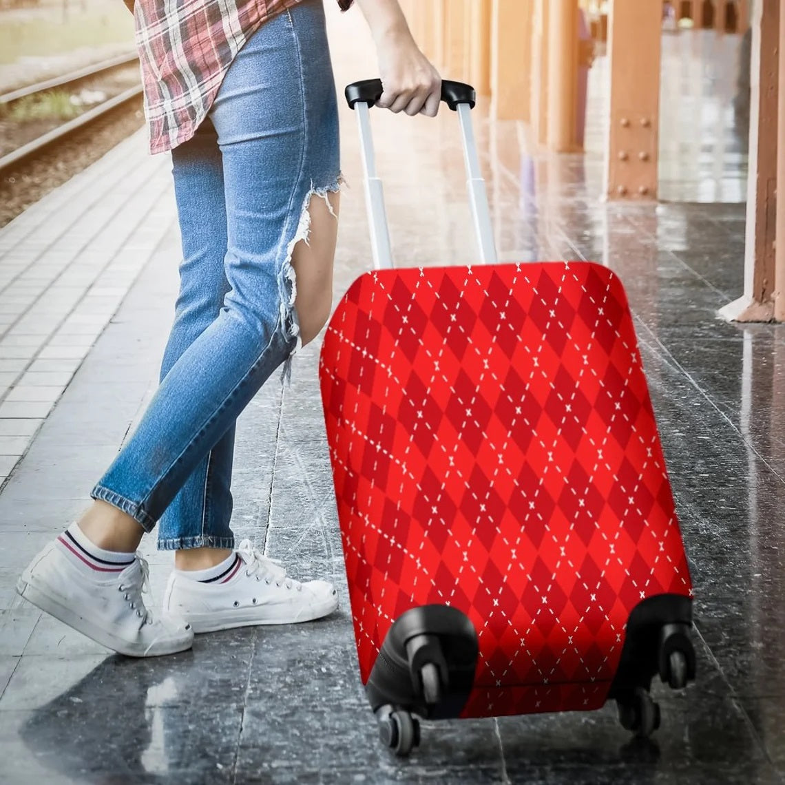 Red Luggage Cover Suitcase Protector
