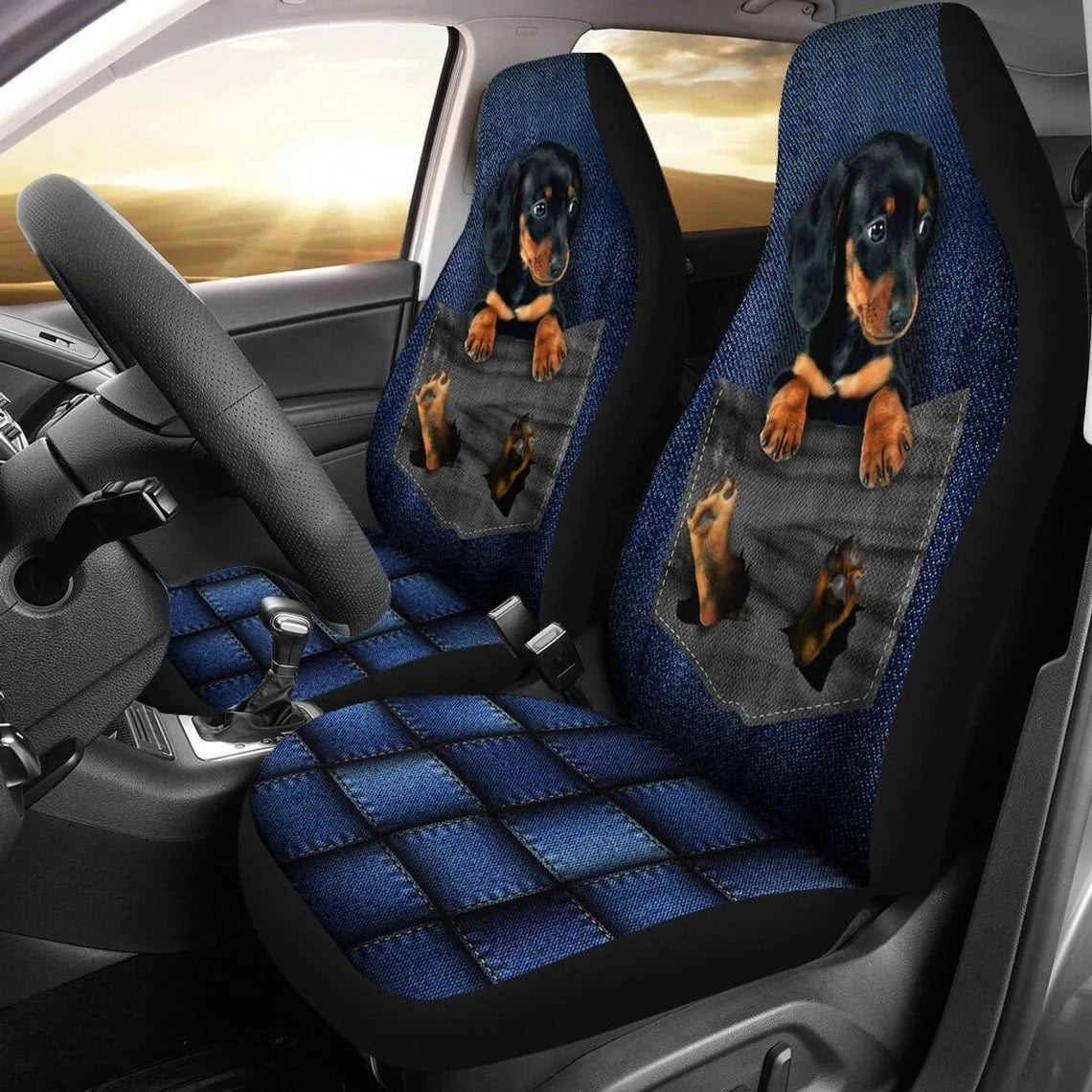 Dachshund Cute Custom Car Seat Covers