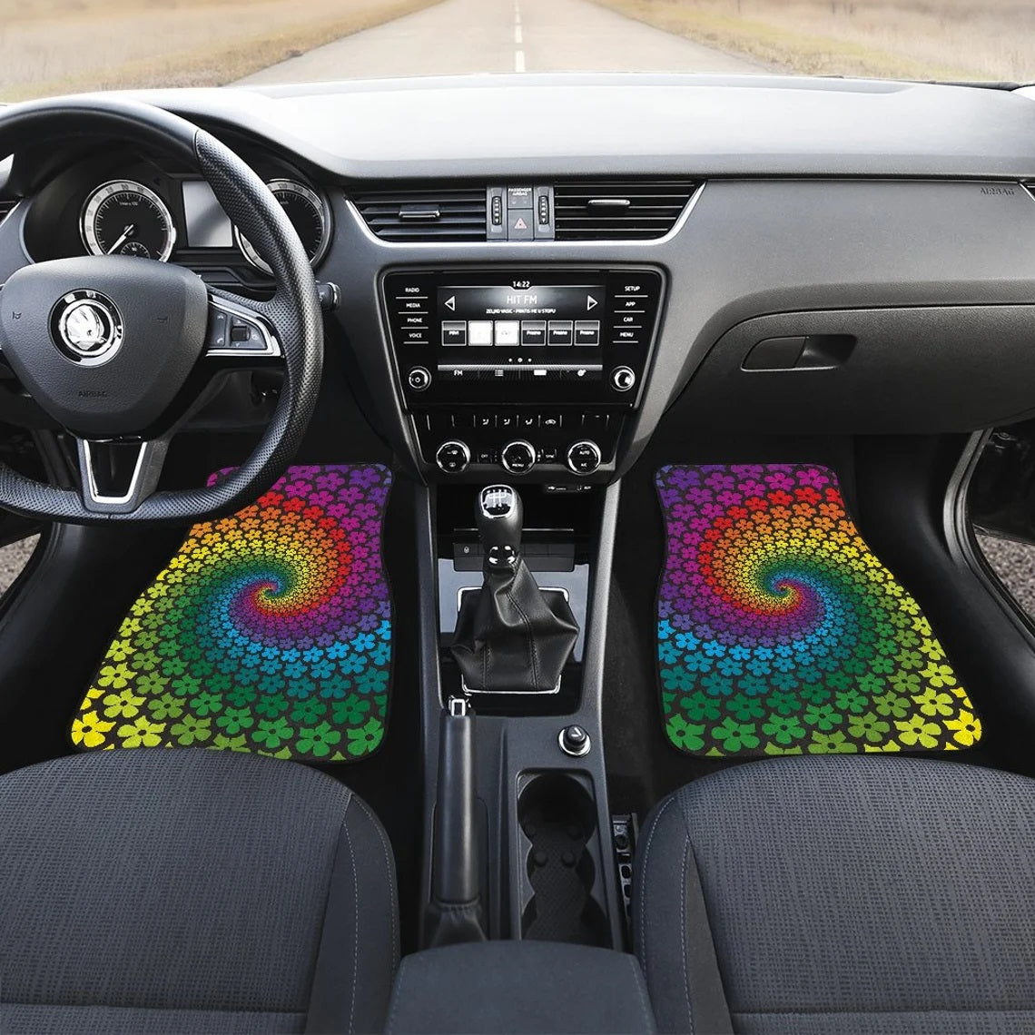 Hippie Flowers Pattern Car Floor MatsCar Accessories