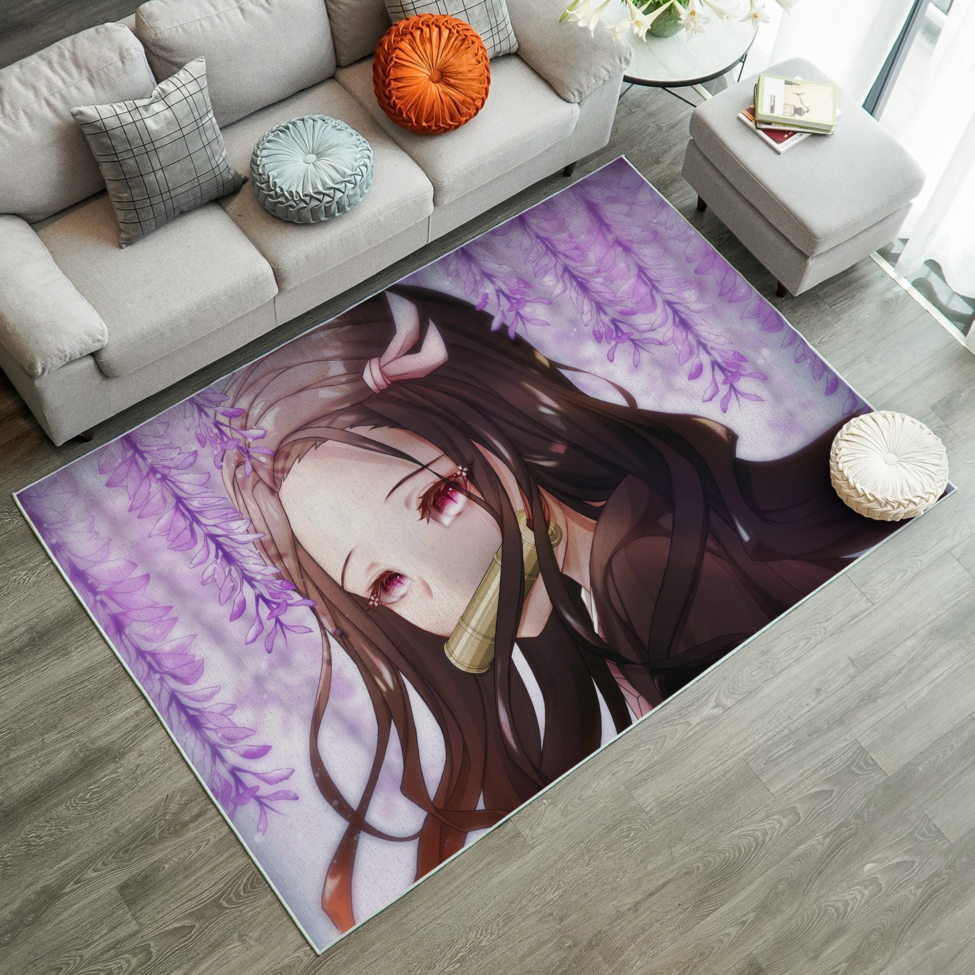 Nezuko Kimetsu No Yaiba Anime Rug Carpet Rug Home Room Decor Nearkii