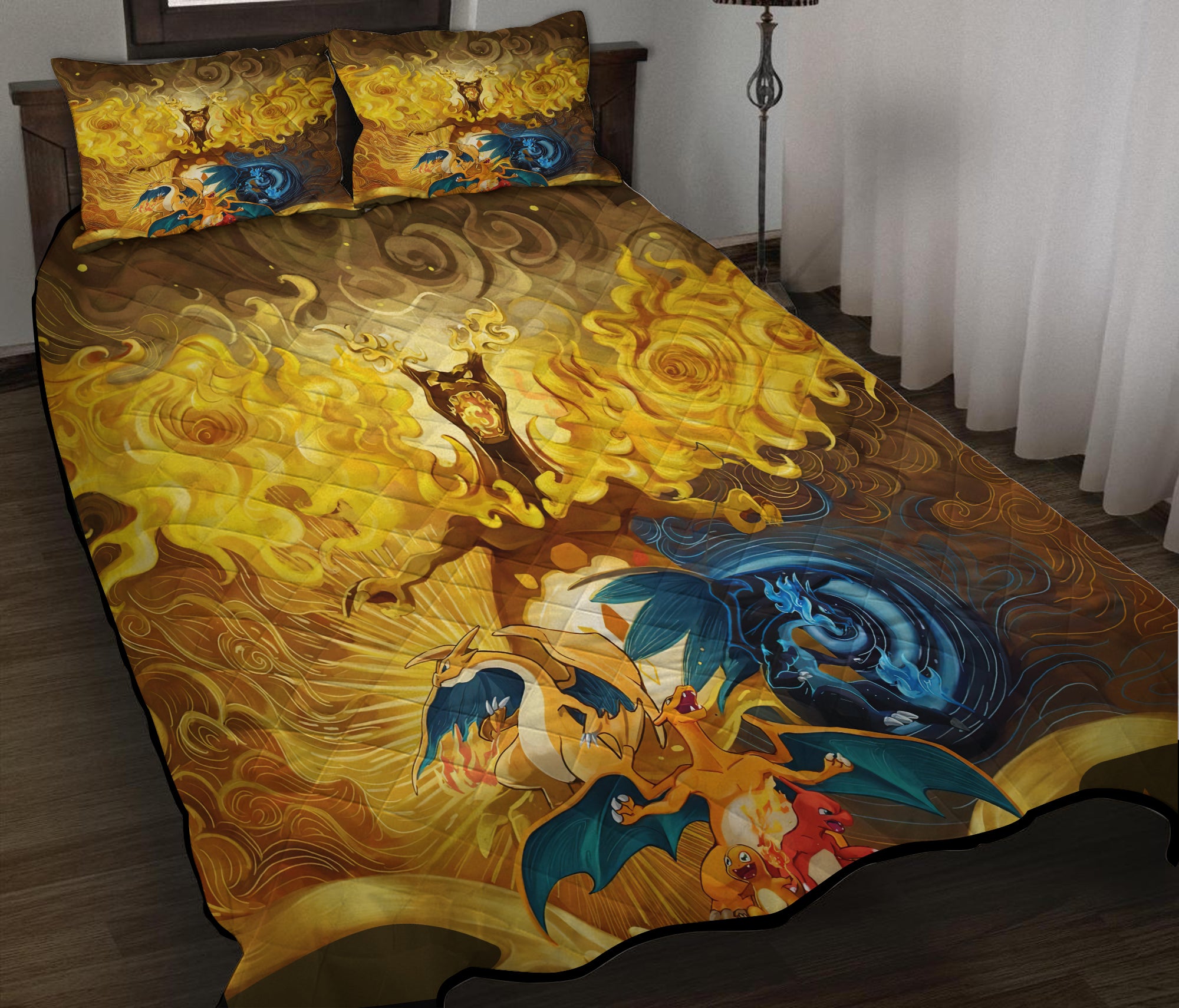Pokemon Charizard Mega Y Model Quilt Bed Sets - Nearkii
