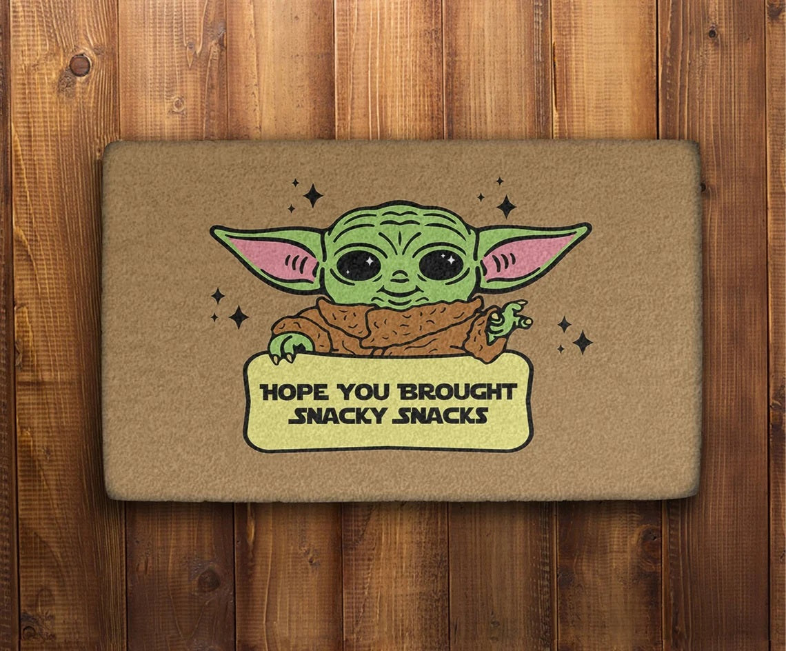 Baby Yoda Hope You Brought Snacky Door Mats Home Decor