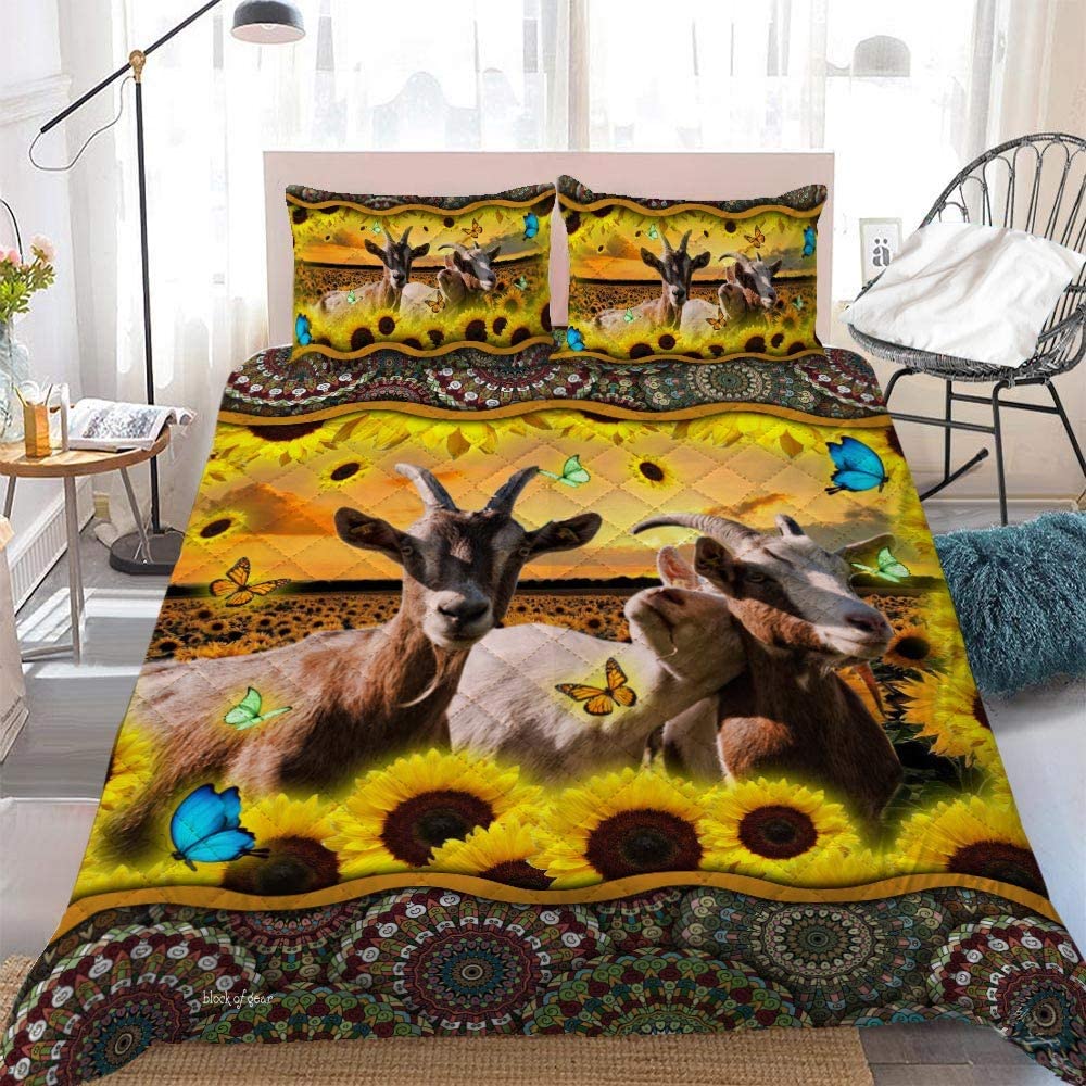Three Goats Sunflower Farm Quilt Bed Sets