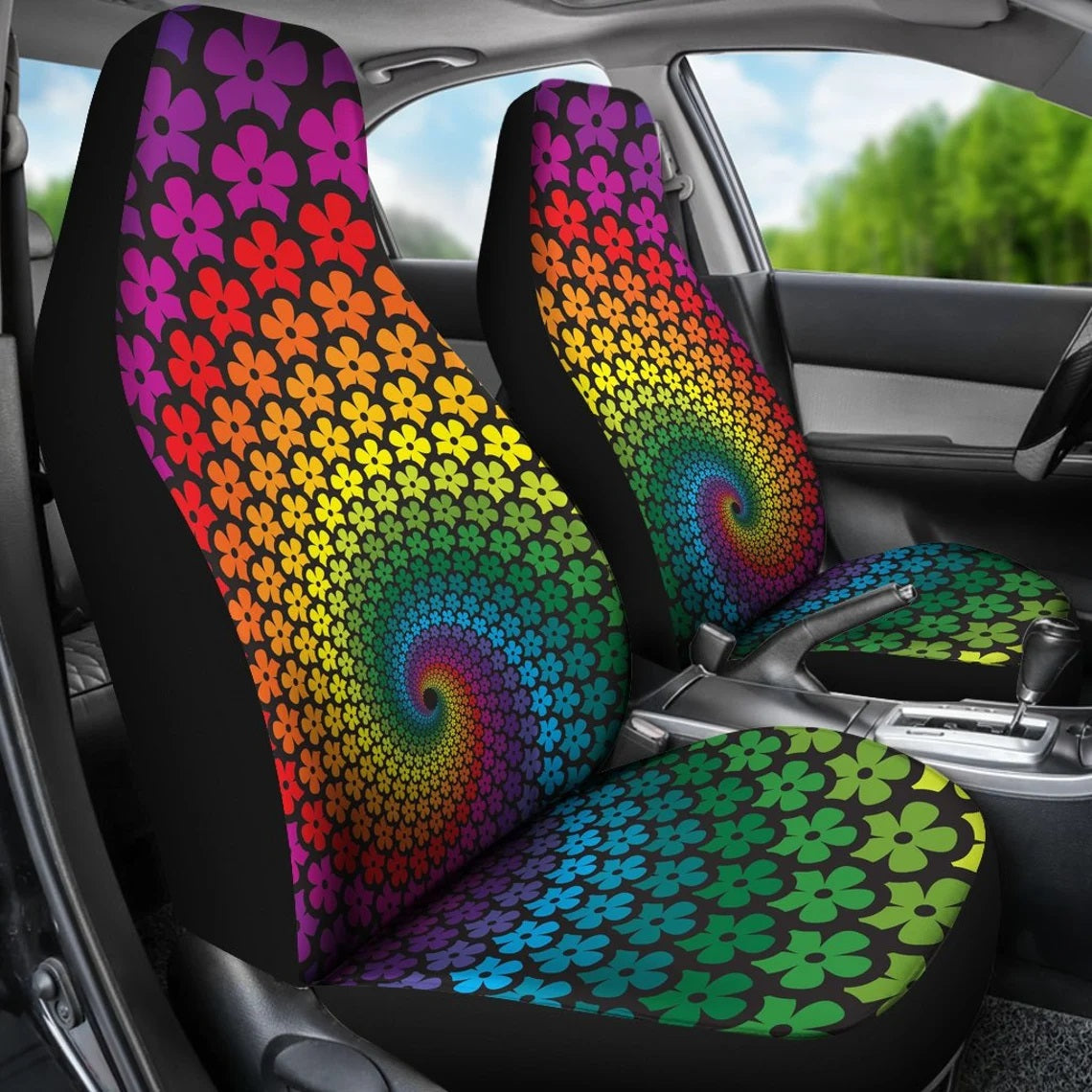 Hippie Flowers Pattern Car Seat Covers