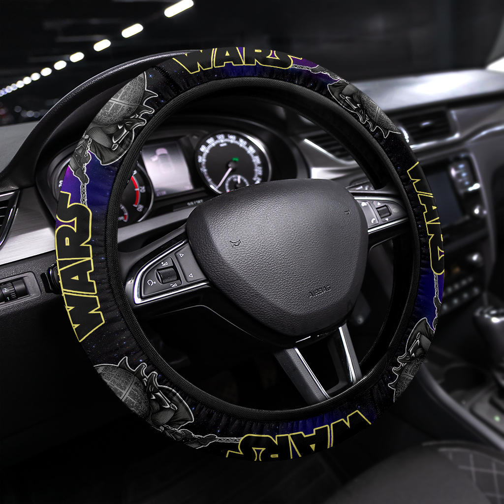 Darth Vader And Death Star Car Steering Wheel Cover