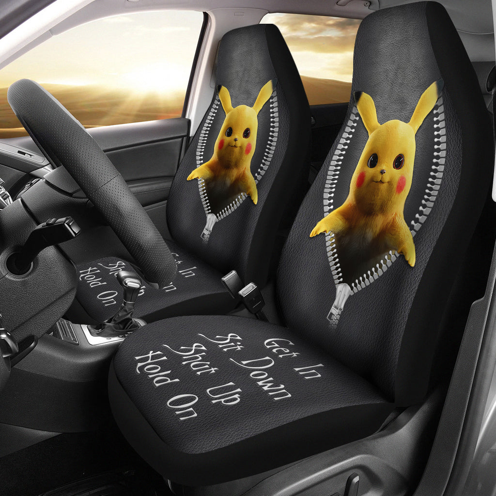 Pikachu Get In Shit Down Shut Up Hold On Zipper Car Seat Covers