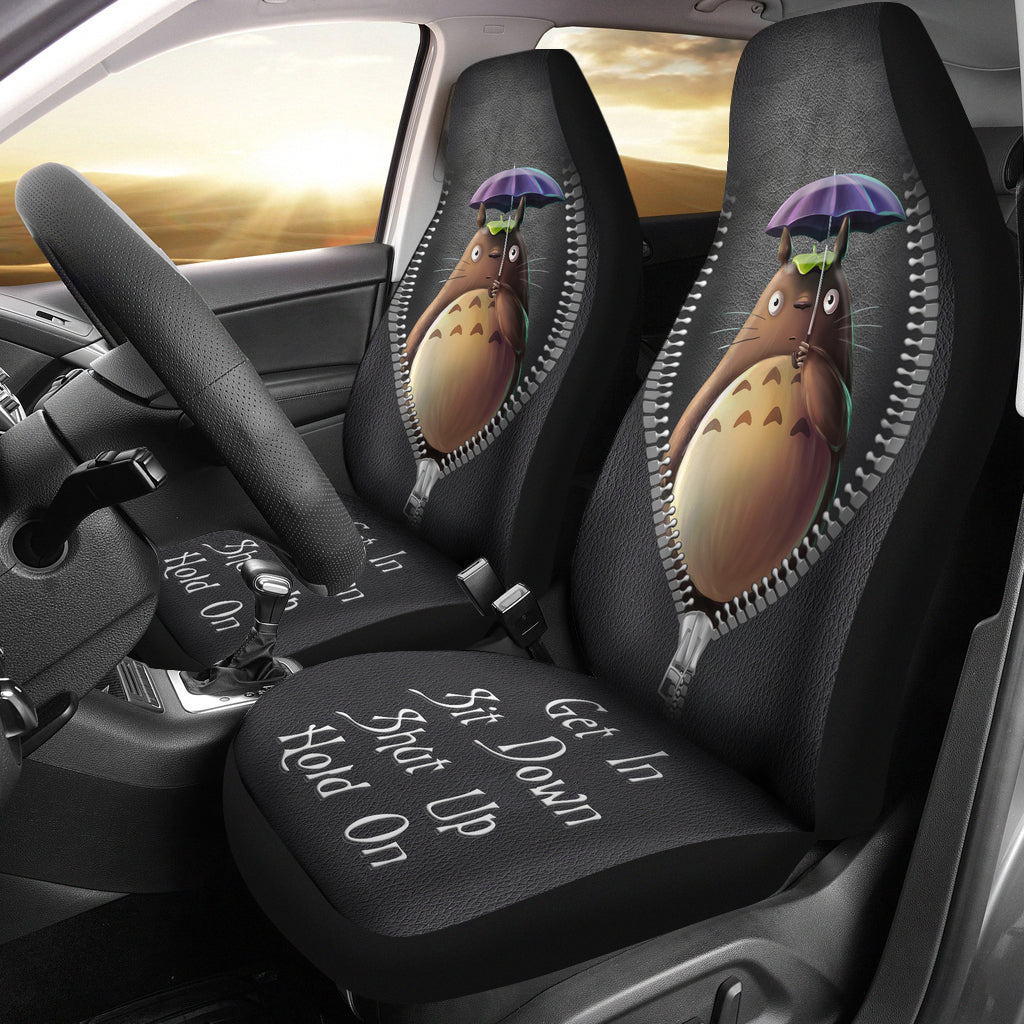 Totoro Ghibli Anime Get In Sit Down Shut Up And Hold On Car Zipper Car Seat Covers Nearkii