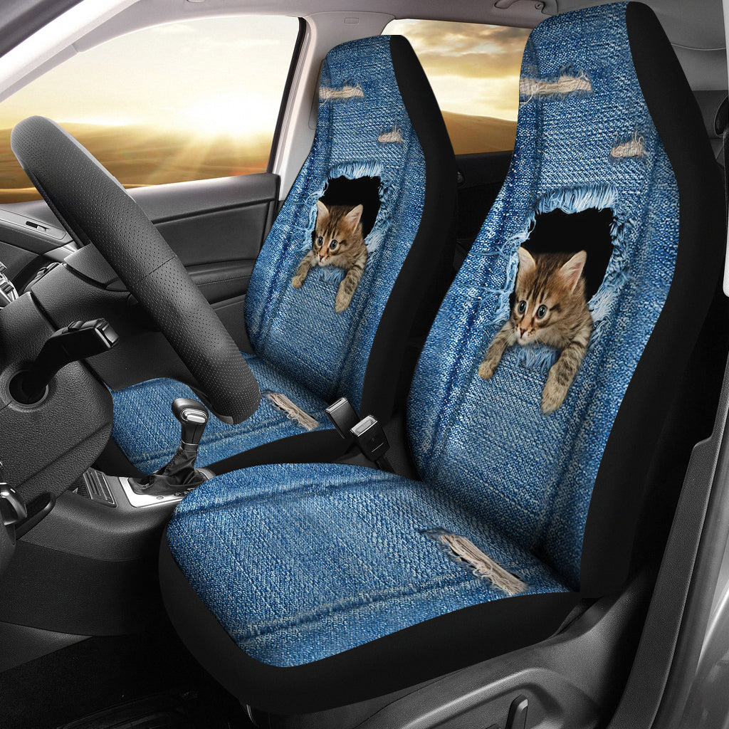 Funny Animal Cat Design Car Seat Covers