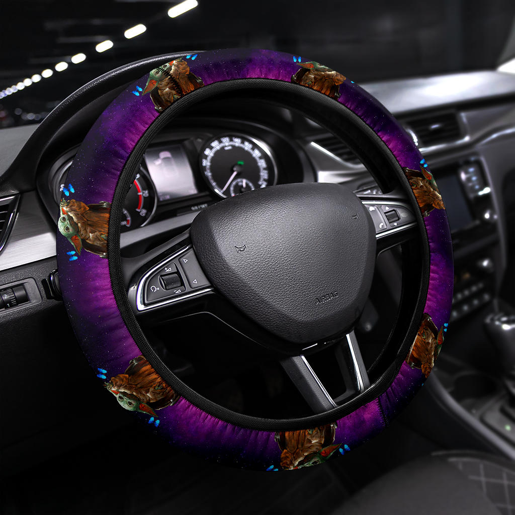 Baby Yoda Galaxy Butterfly Car Steering Wheel Cover