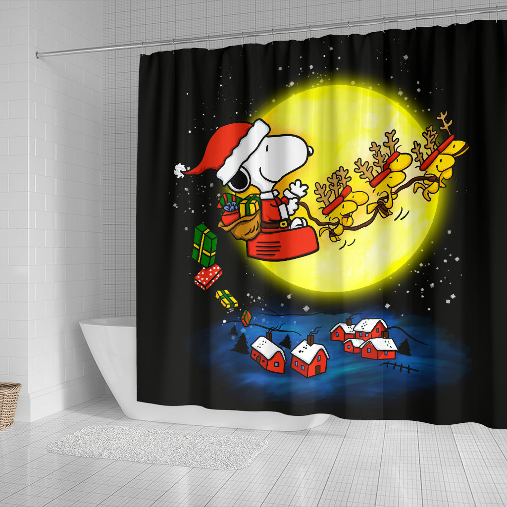 Christmas Snoopy Dog Shower Curtain
