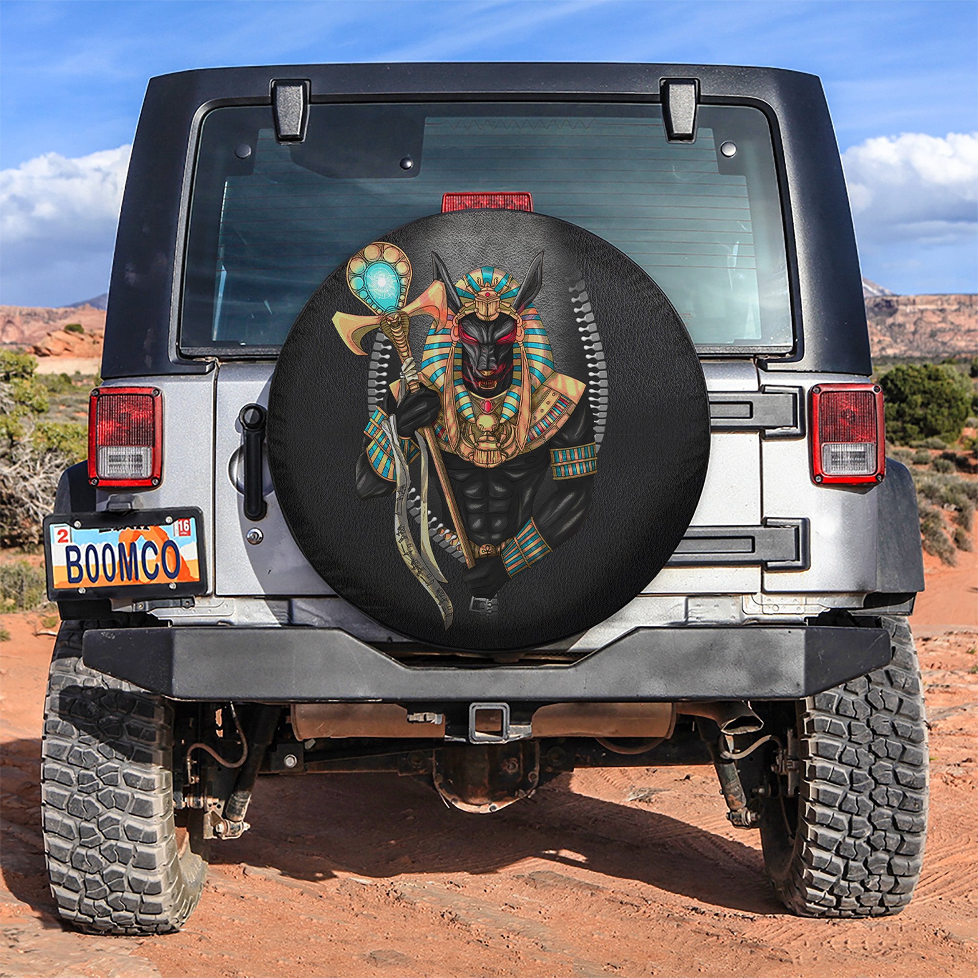 Anubis Zipper Car Spare Tire Covers Gift For Campers Nearkii