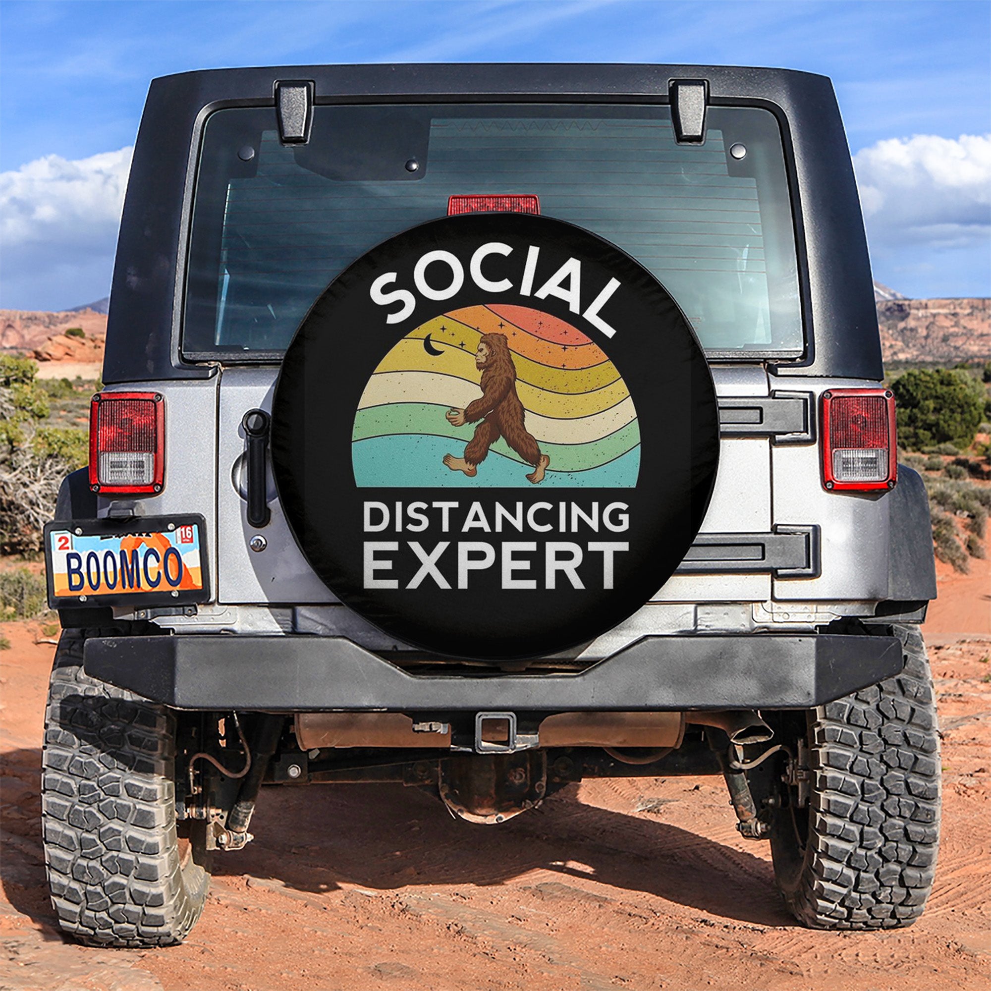 Big Foot Social Distancing Expert Car Spare Tire Covers Gift For Campers Nearkii