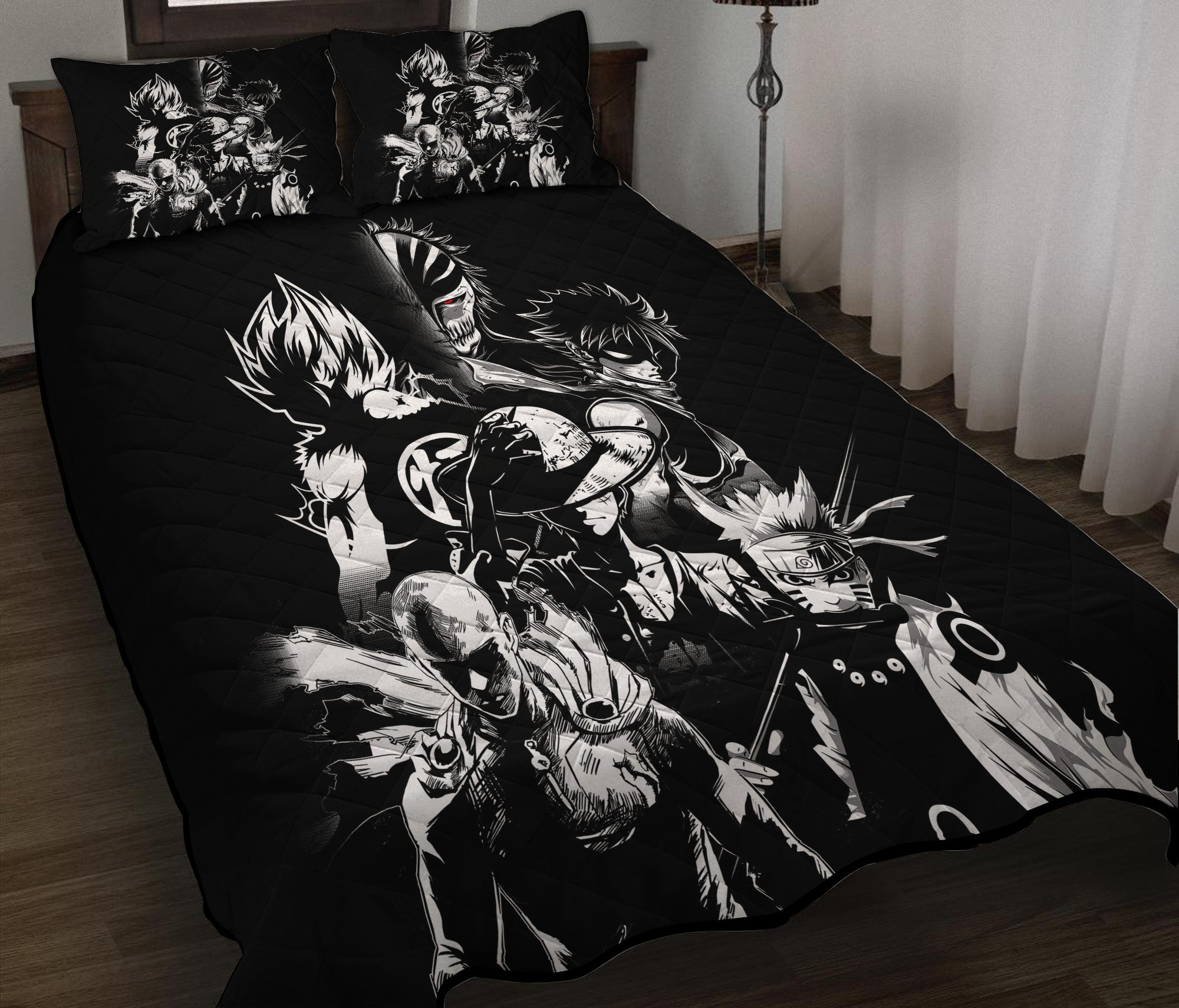 Anime Heroes B&W Quilt Bed Sets Nearkii