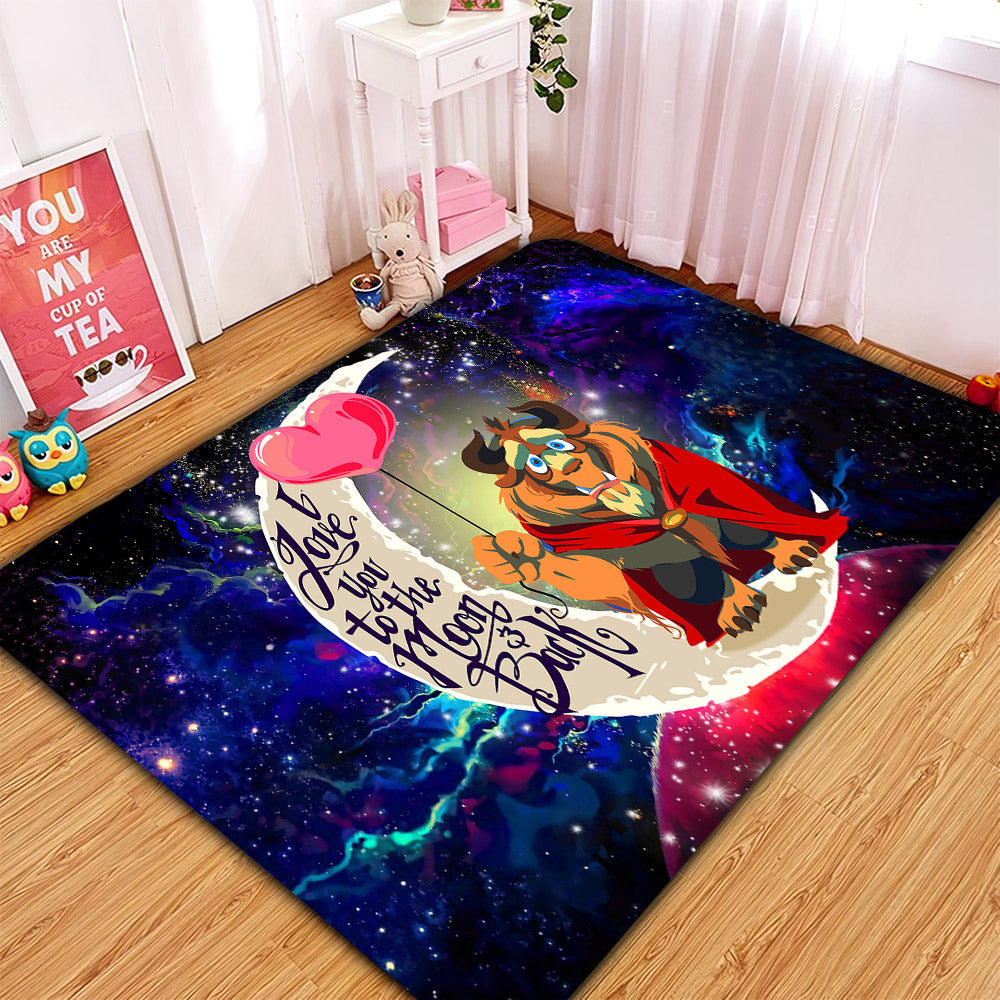 Beauty And The Beast Love You To The Moon Galaxy Carpet Rug Home Room Decor Nearkii