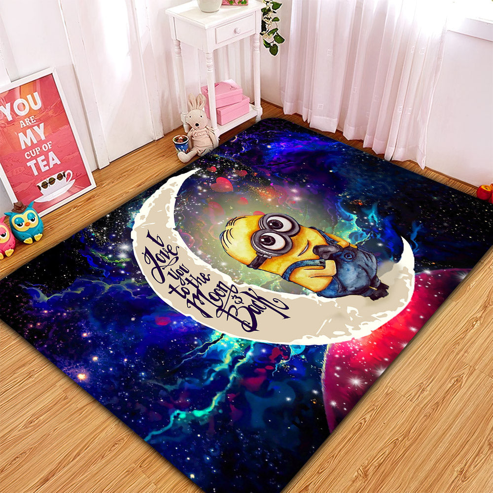 Cute Minions Despicable Me Love You To The Moon Galaxy Carpet Rug Home Room Decor Nearkii