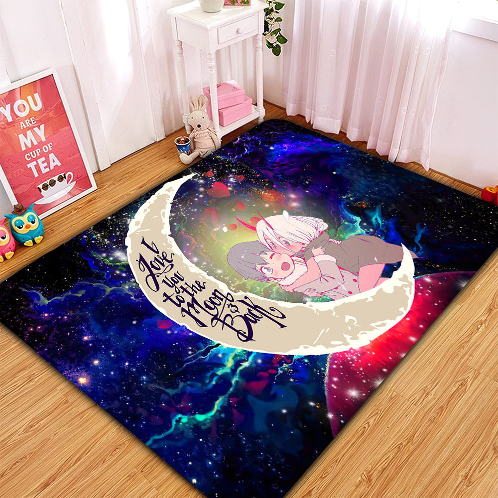 Darling In The Franxx Hiro And Zero Two Love You To The Moon Galaxy Carpet Rug Home Room Decor Nearkii