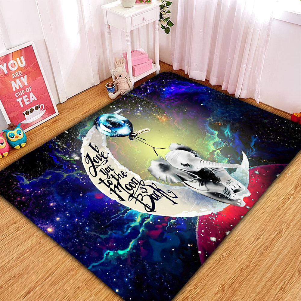 Elephant Love You To The Moon Galaxy Carpet Rug Home Room Decor Nearkii