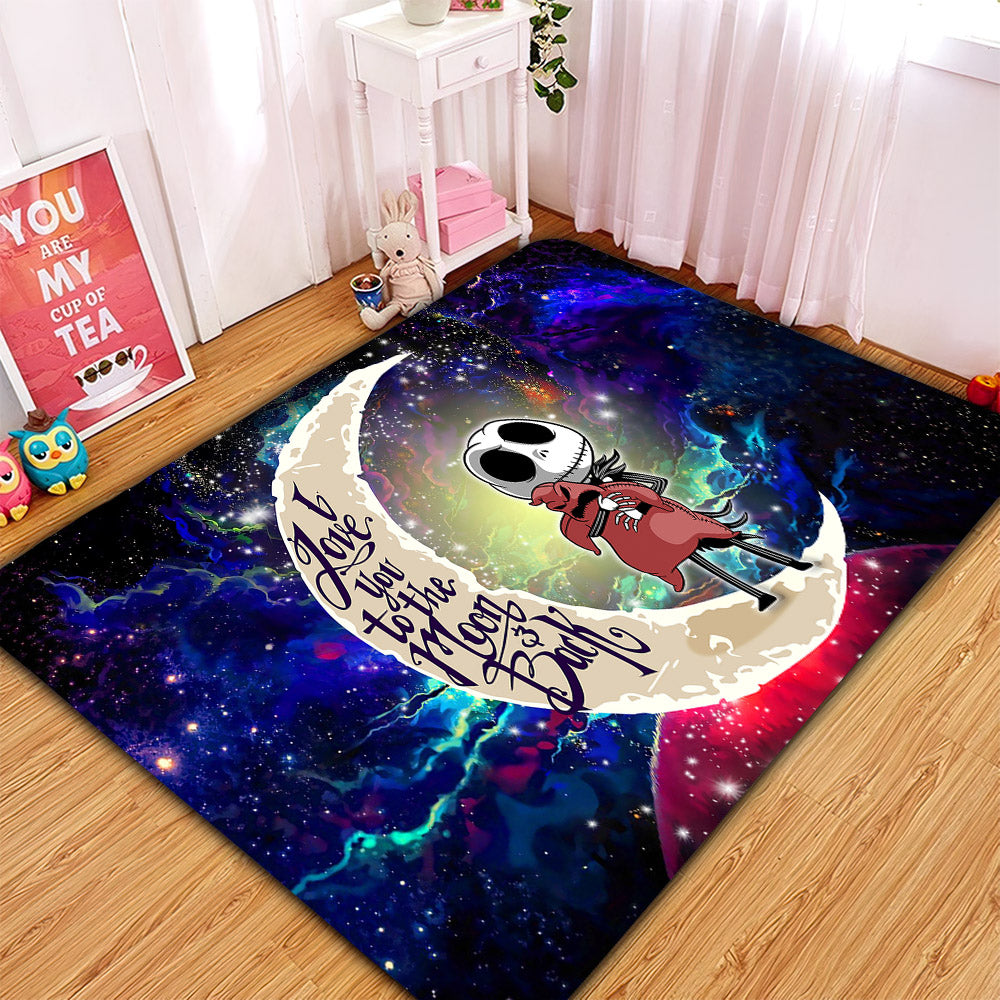 Jack Skellington Nightmare Before Christmas Love You To The Moon Galaxy Carpet Rug Home Room Decor Nearkii