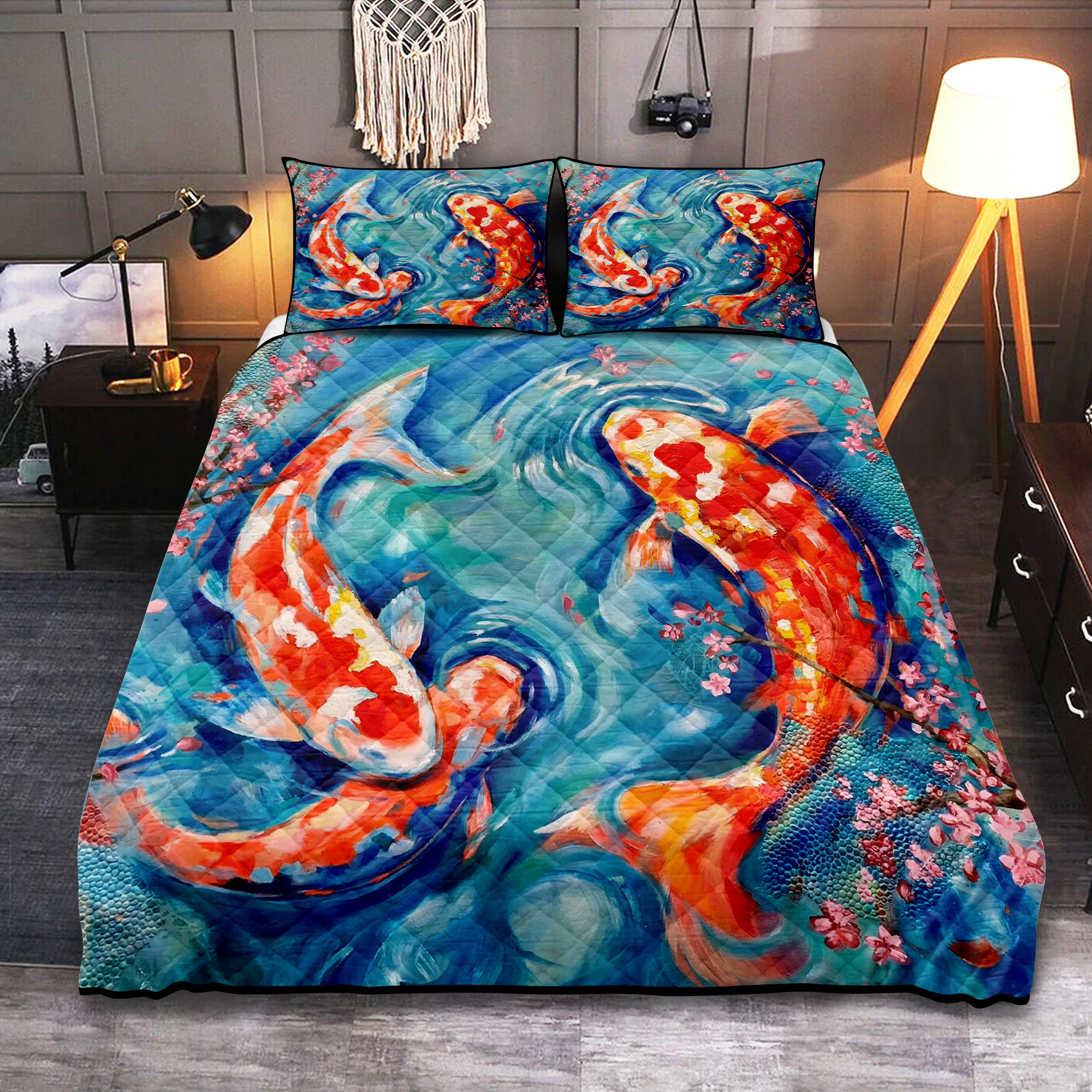 Koi Fish Quilt Bed Sets Nearkii
