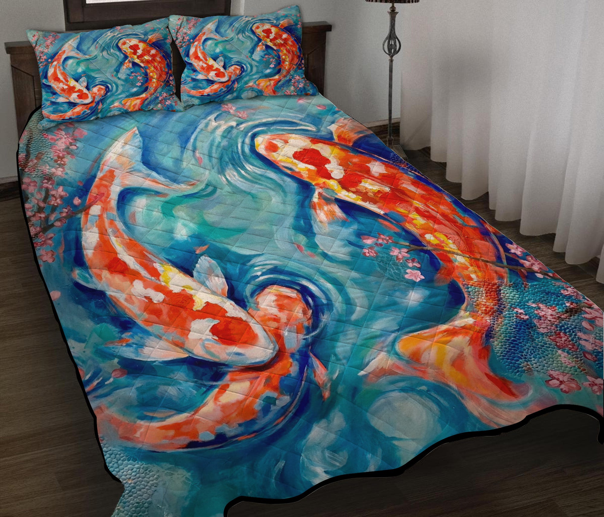 Koi Fish Quilt Bed Sets Nearkii