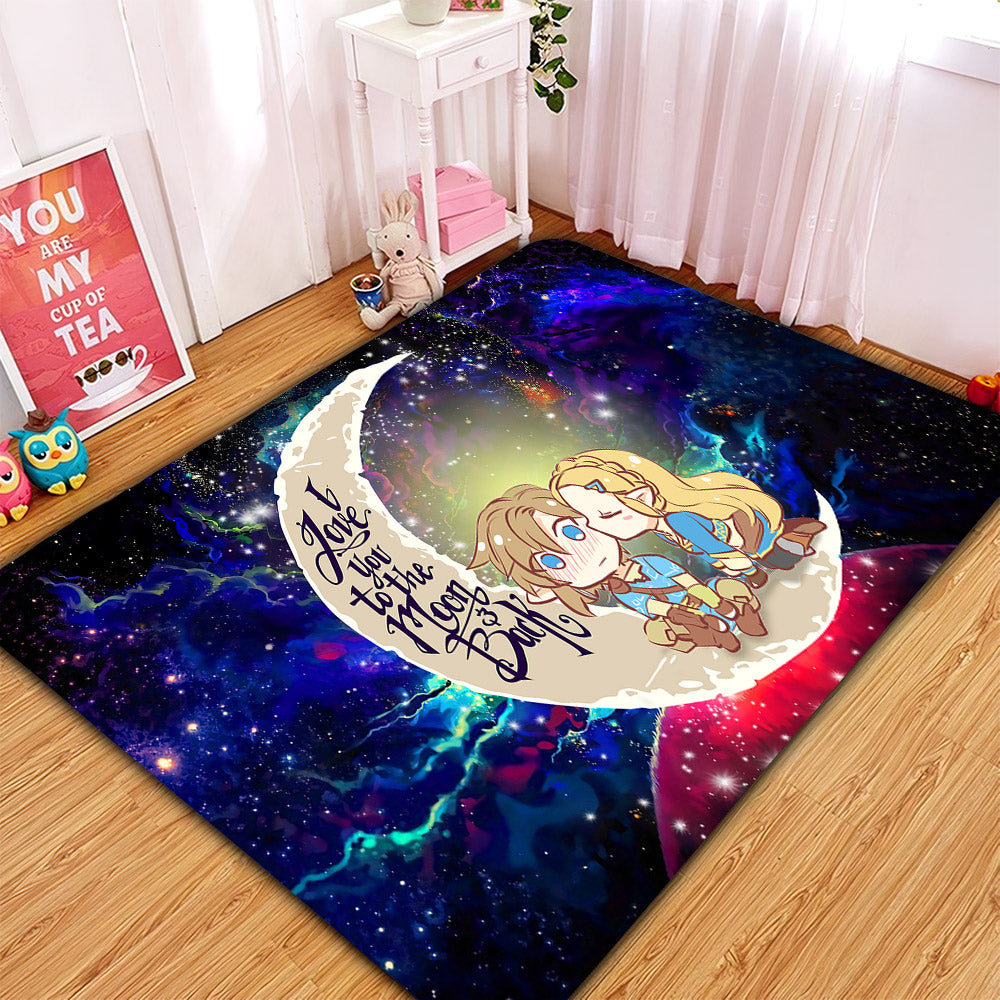 Legend Of Zelda Couple Chibi Couple Love You To The Moon Galaxy Carpet Rug Home Room Decor Nearkii