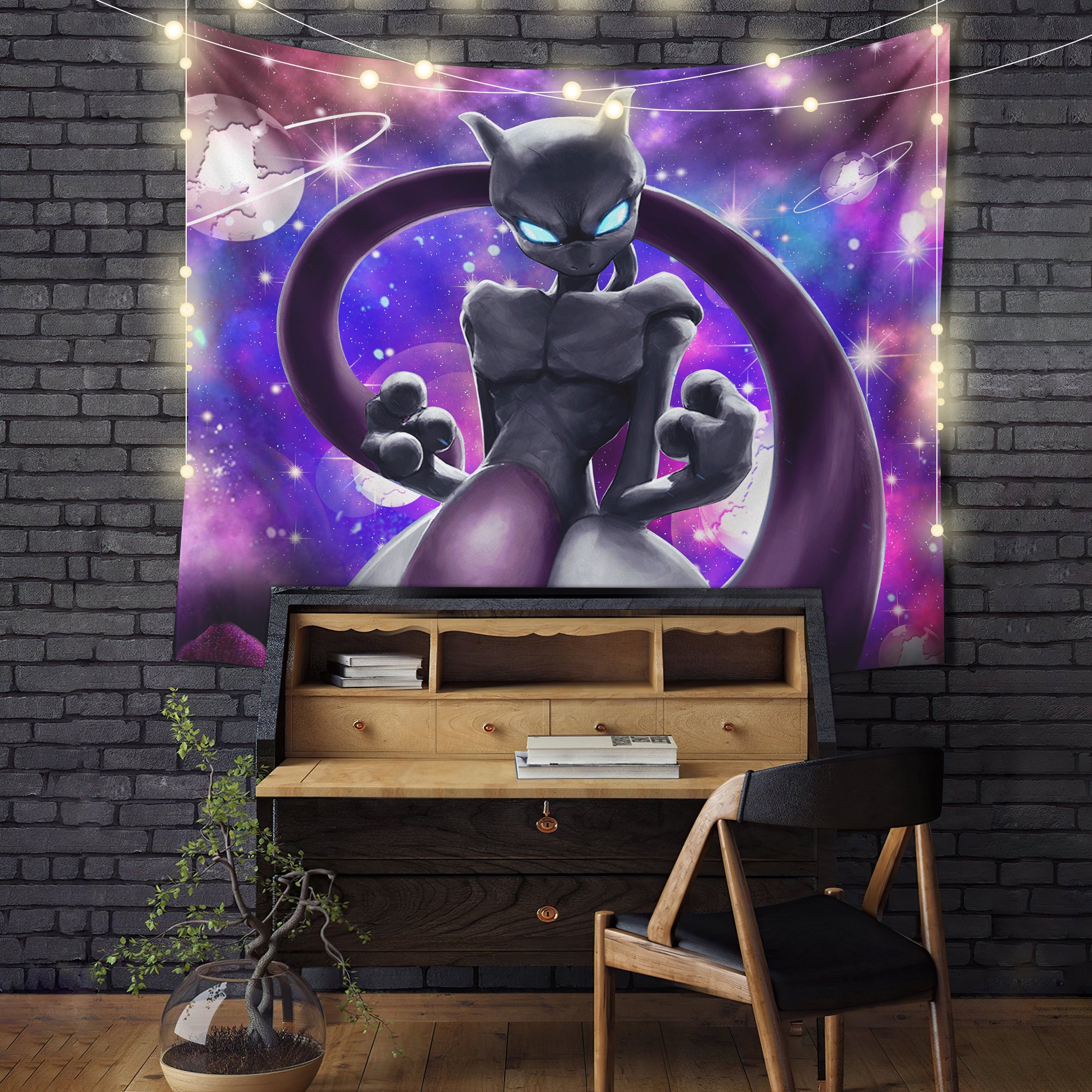 Mewtwo Galaxy Pokemon Tapestry Room Decor Nearkii