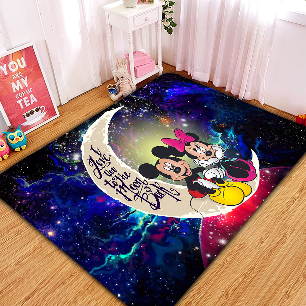 Mice Couple Love You To The Moon Galaxy Carpet Rug Home Room Decor Nearkii