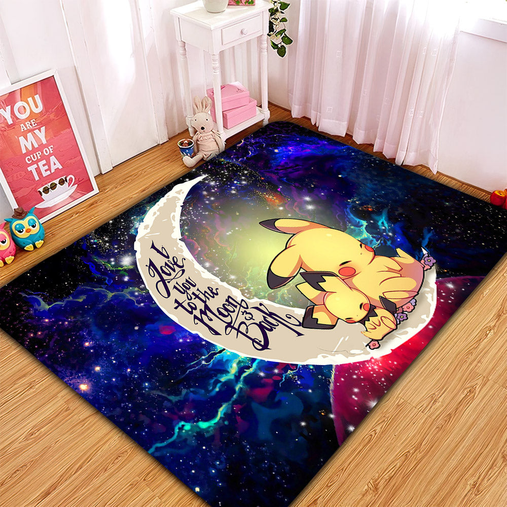 Pikachu Pokemon Sleep Love You To The Moon Galaxy Carpet Rug Home Room Decor Nearkii