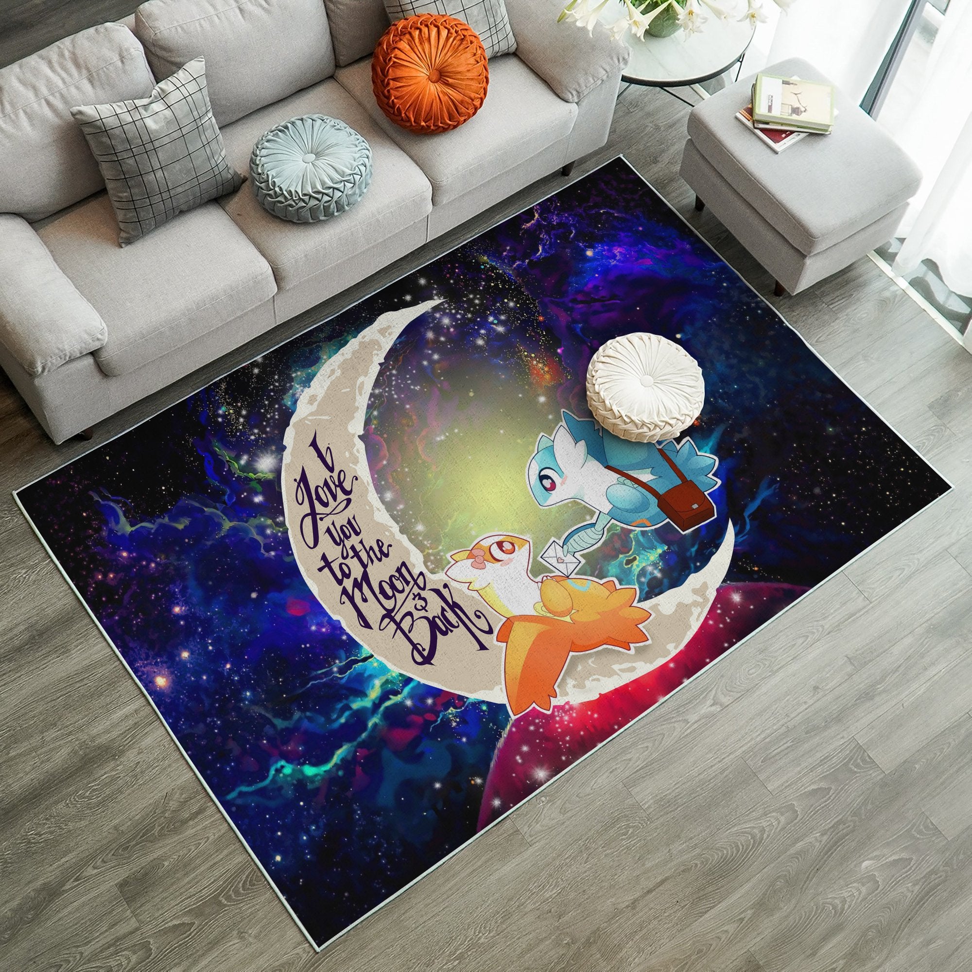 Pokemon Couple Latios Latias Love You To The Moon Galaxy Carpet Rug Home Room Decor Nearkii