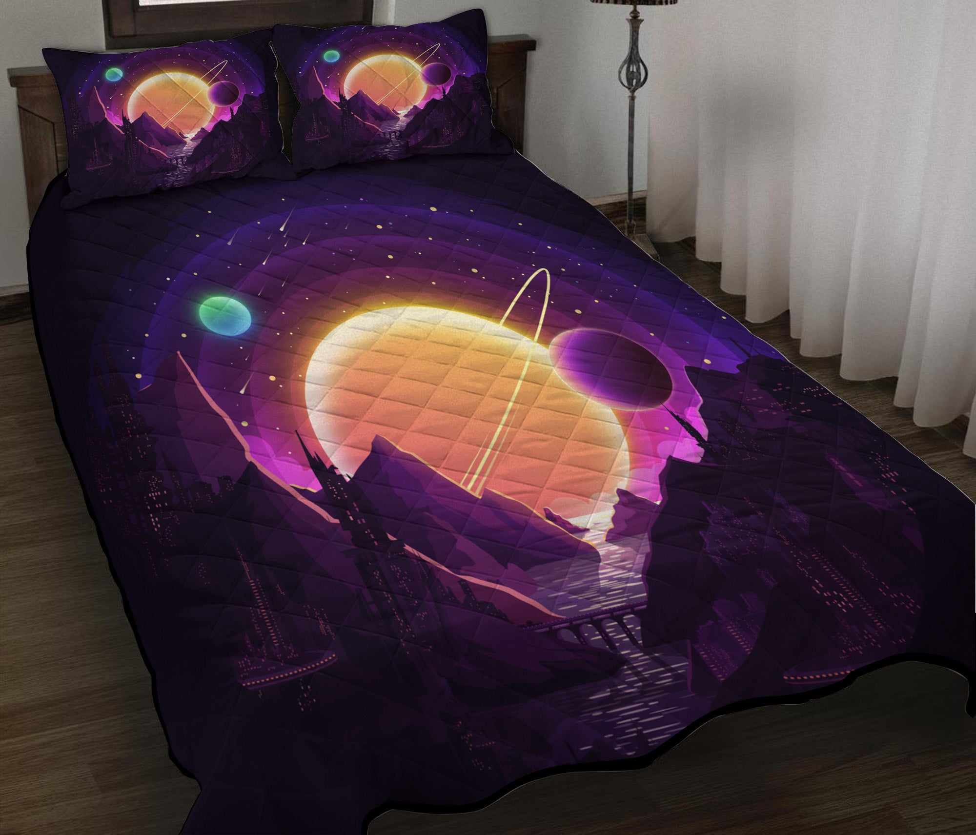 Space Galaxy Quilt Bed Sets Nearkii