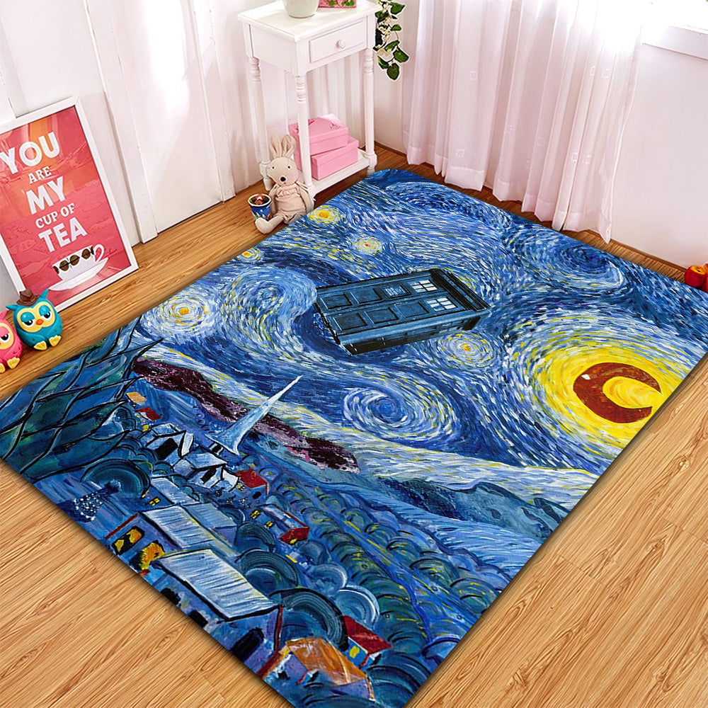Starry Night Doctor Who Ii Rug Carpet Rug Home Room Decor Nearkii