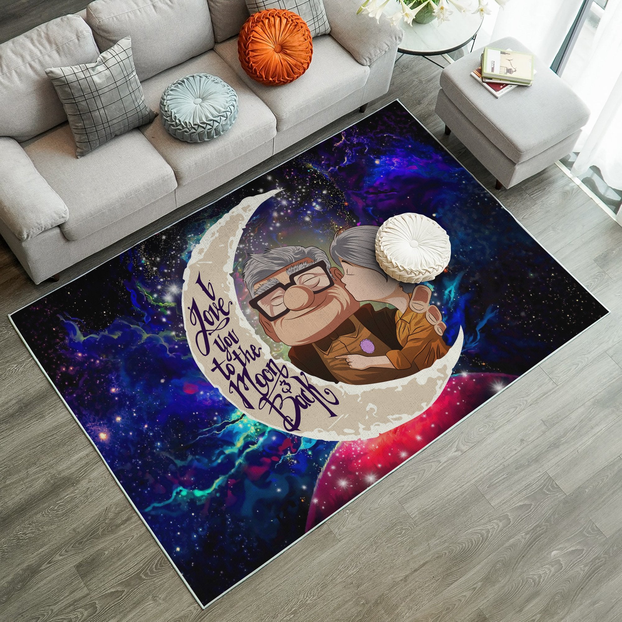 Up Couple Love You To The Moon Galaxy Carpet Rug Home Room Decor Nearkii