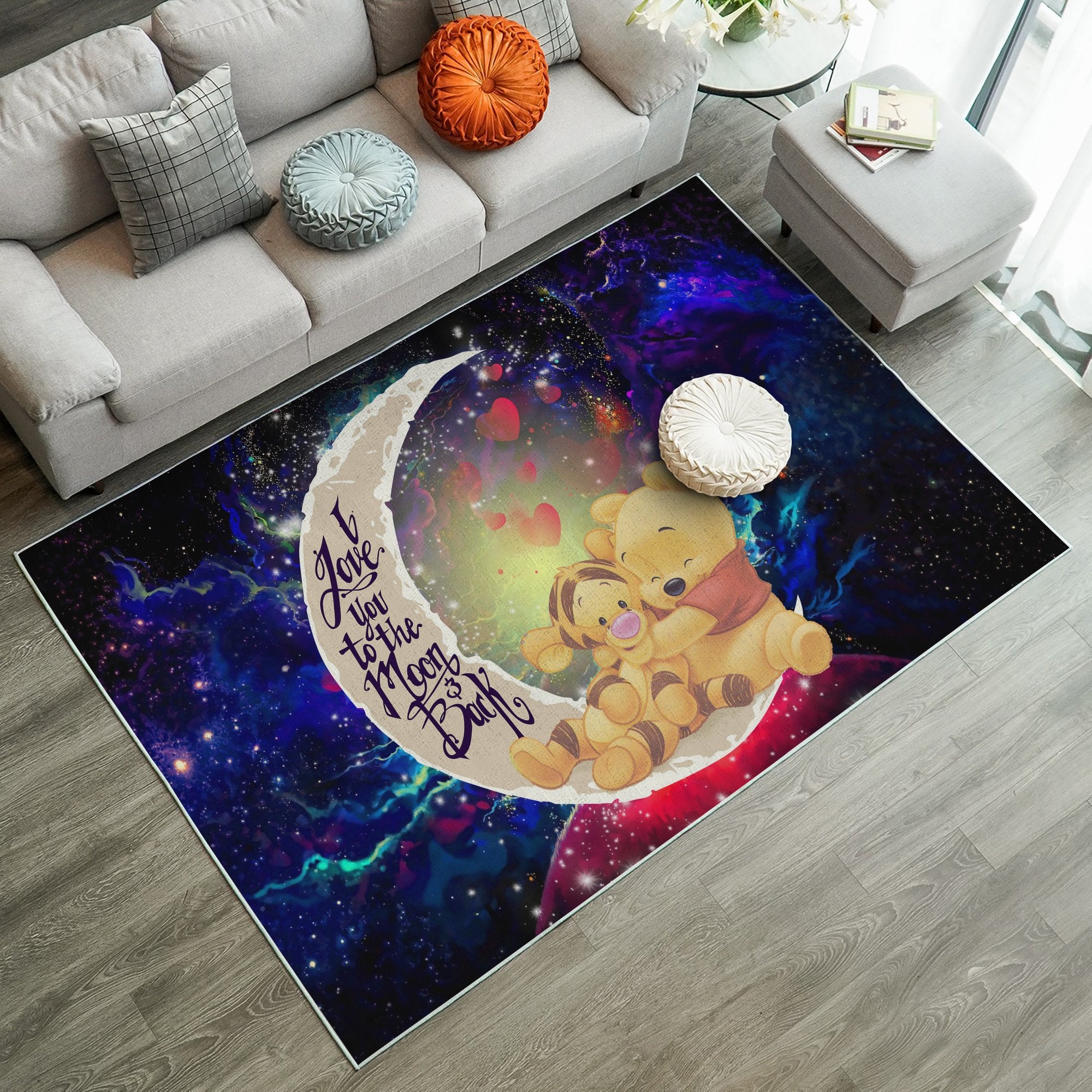 Winnie The Pooh Love You To The Moon Galaxy Carpet Rug Home Room Decor Nearkii