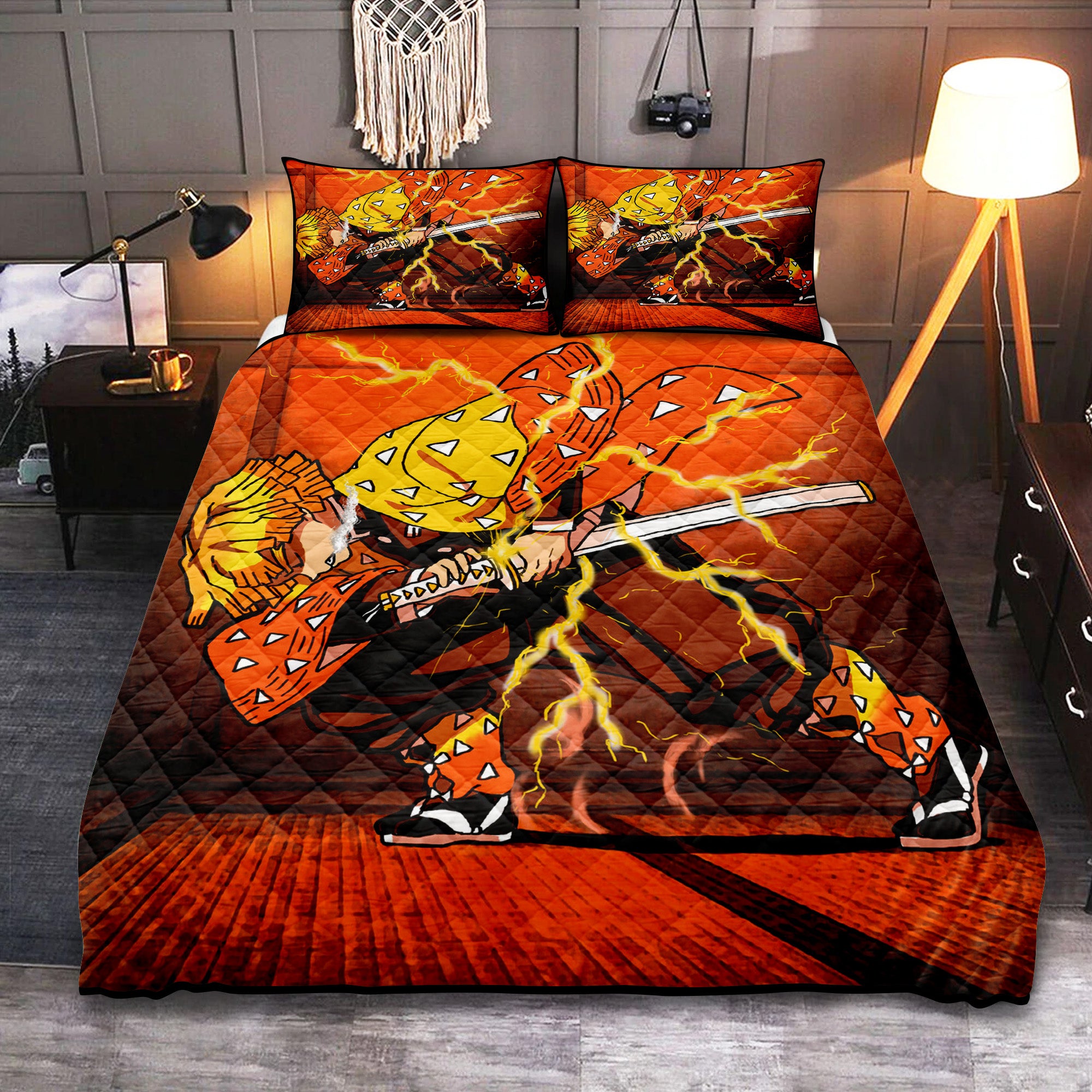 Zenitsu Demon Slayer Quilt Bed Sets Nearkii