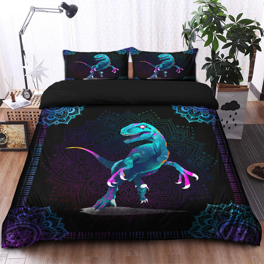 Dinosaur Mandala Bedding Set Duvet Cover And 2 Pillowcases Nearkii