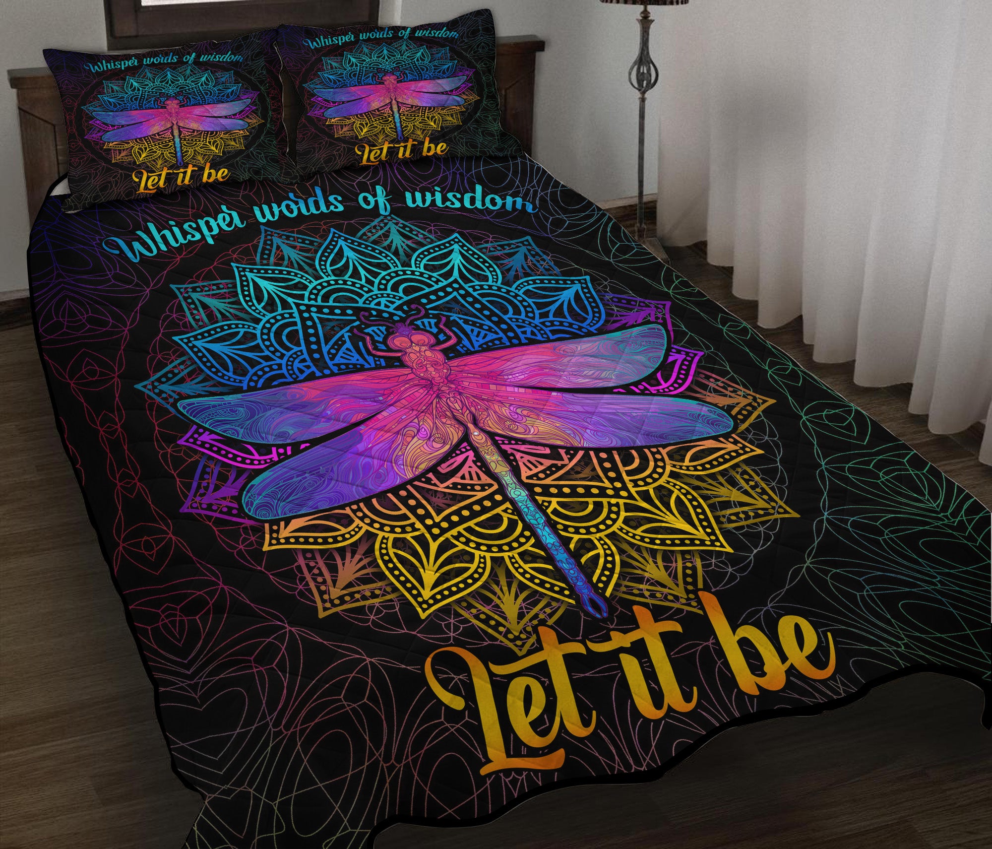 Dragonfly Mandala Let It Be Quilt Bed Sets Nearkii