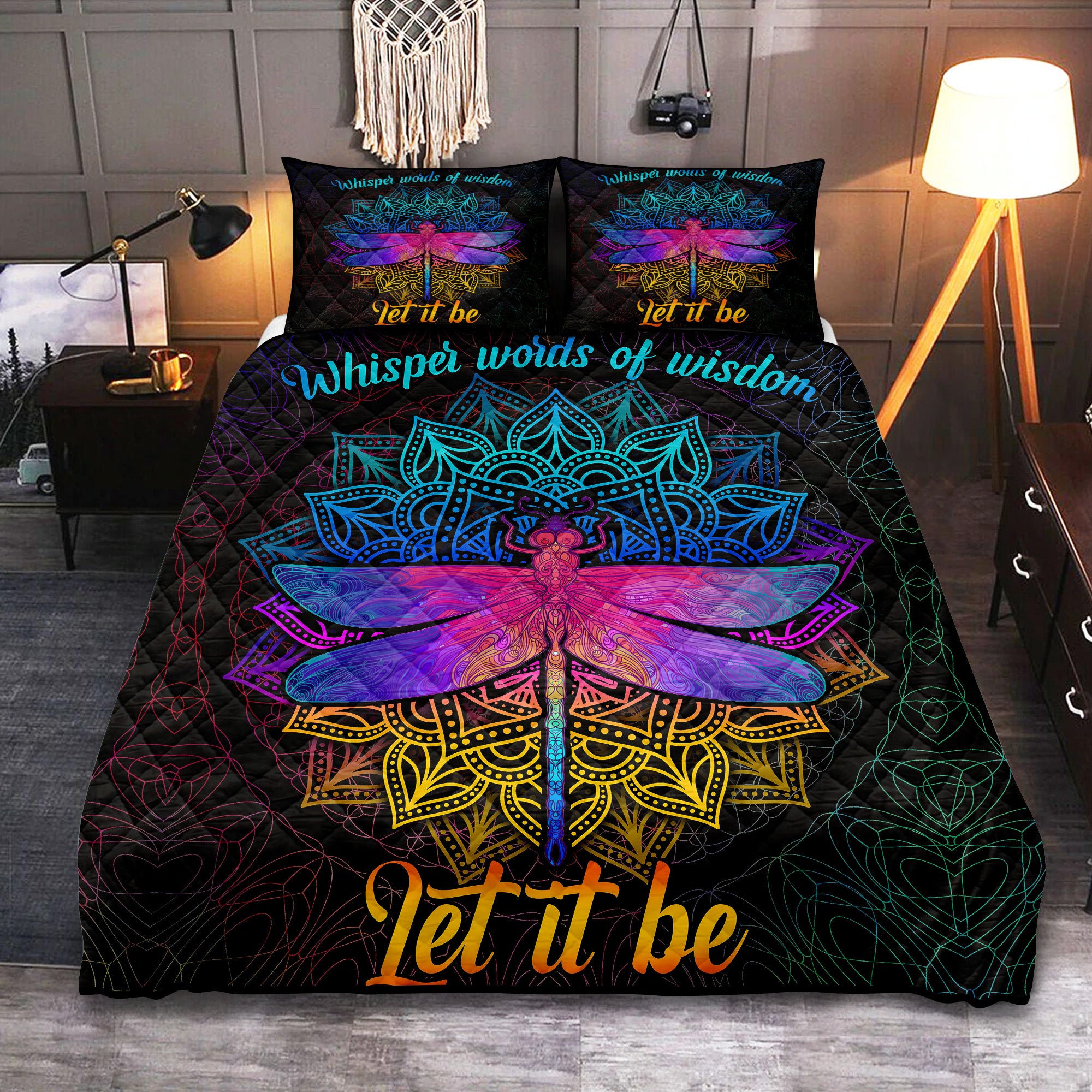 Dragonfly Mandala Let It Be Quilt Bed Sets Nearkii