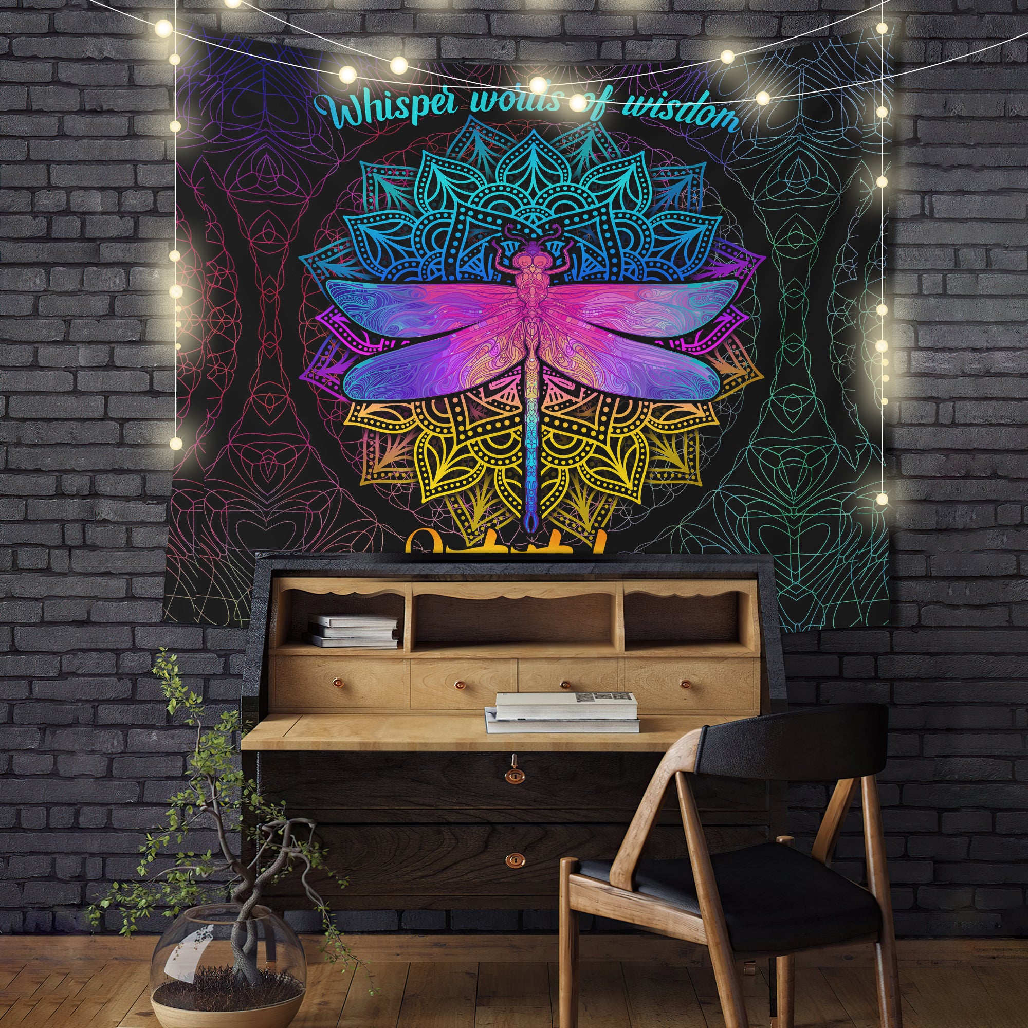 Dragonfly Mandala Let It Be Tapestry Room Decor Nearkii