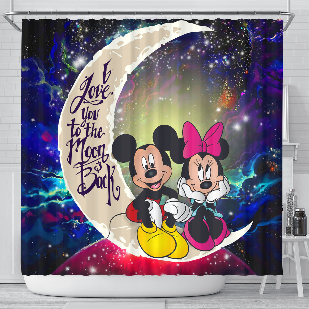 Mouse Couple Love You To The Moon Galaxy Shower Curtain Nearkii