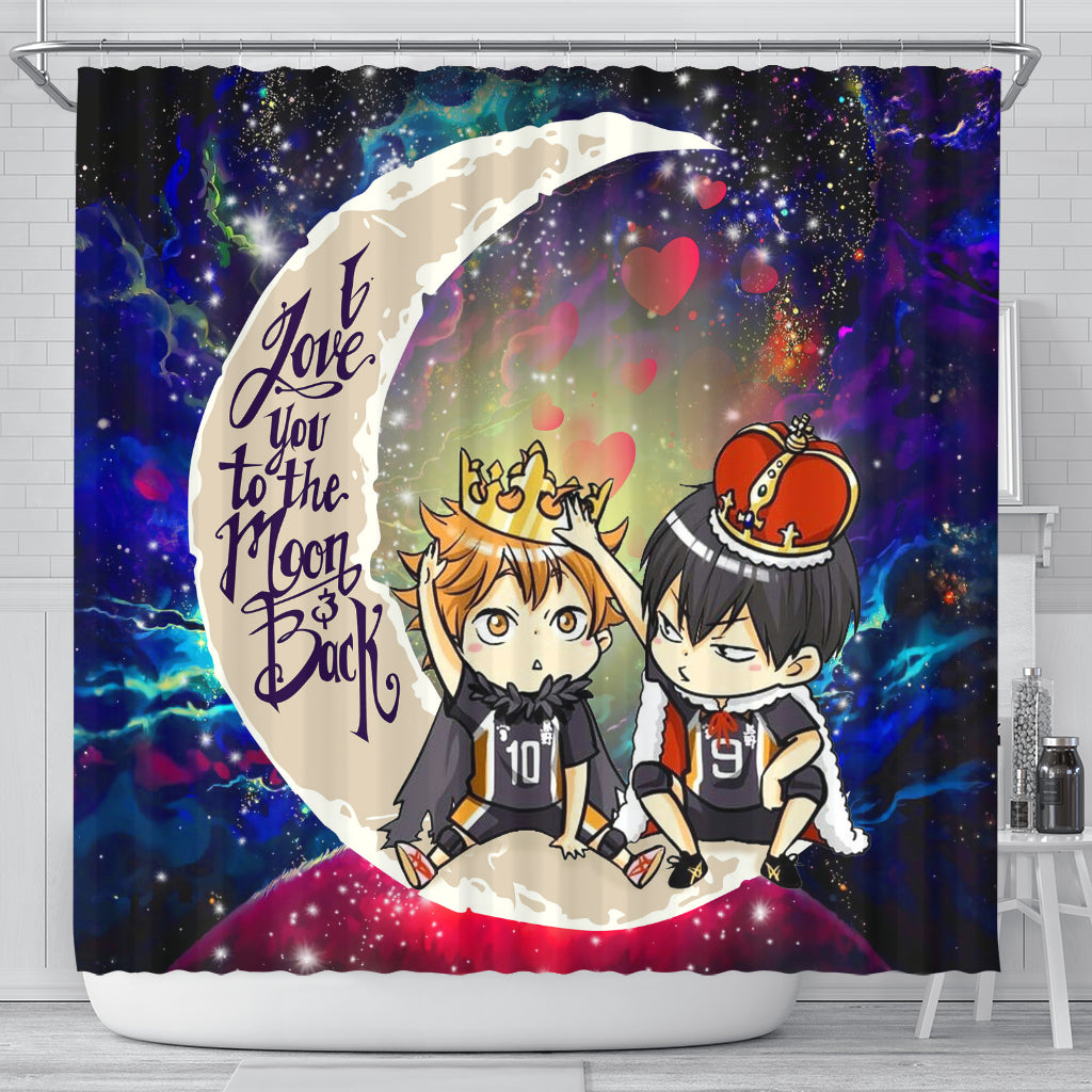 Hinata And Tobio Haikyuu Love You To The Moon Galaxy Shower Curtain Nearkii