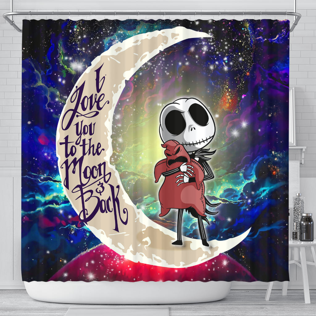 Jack Skellington Nightmare Before Christmas Love You To The Moon Galaxy Shower Curtain Nearkii