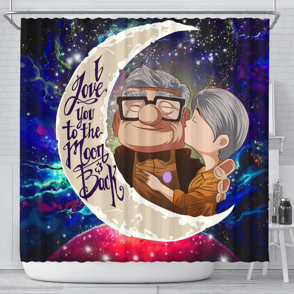Up Couple Love You To The Moon Galaxy Shower Curtain Nearkii