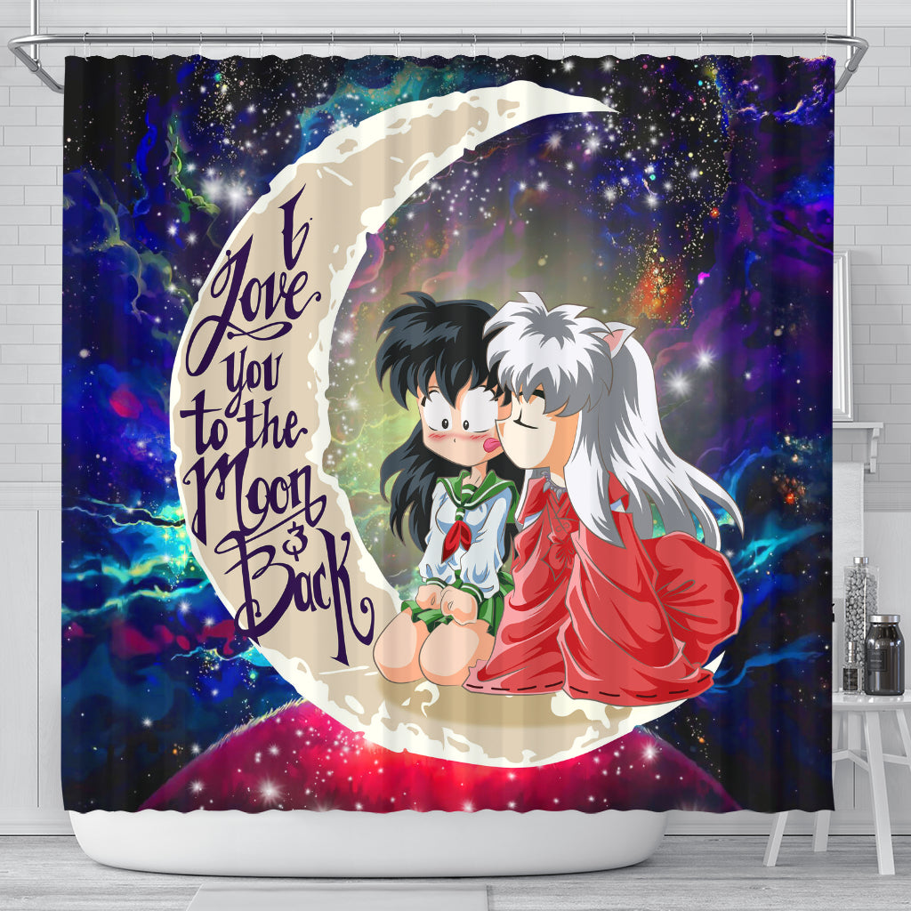 Inuyasha Couple Love You To The Moon Galaxy Shower Curtain Nearkii