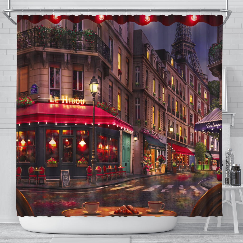 Paris Cafe Shower Curtain Nearkii